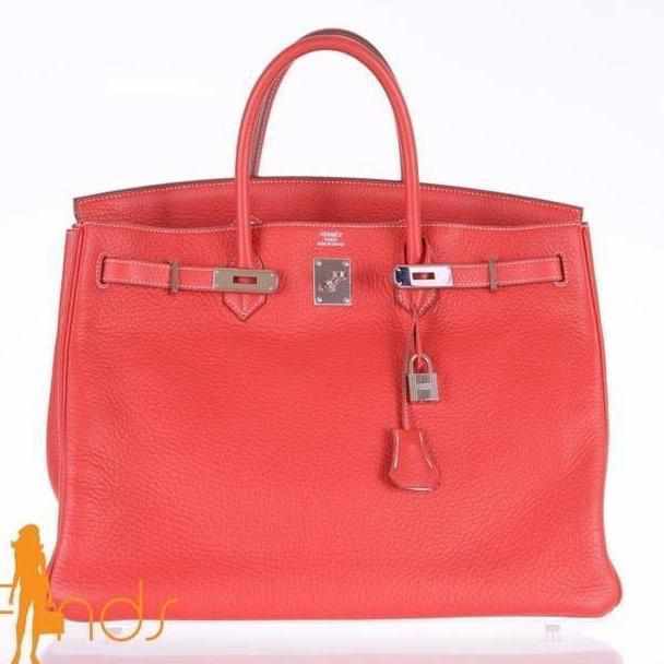 Hermès Birkin 40 Sanguine And White Clemence Palladium Hardware