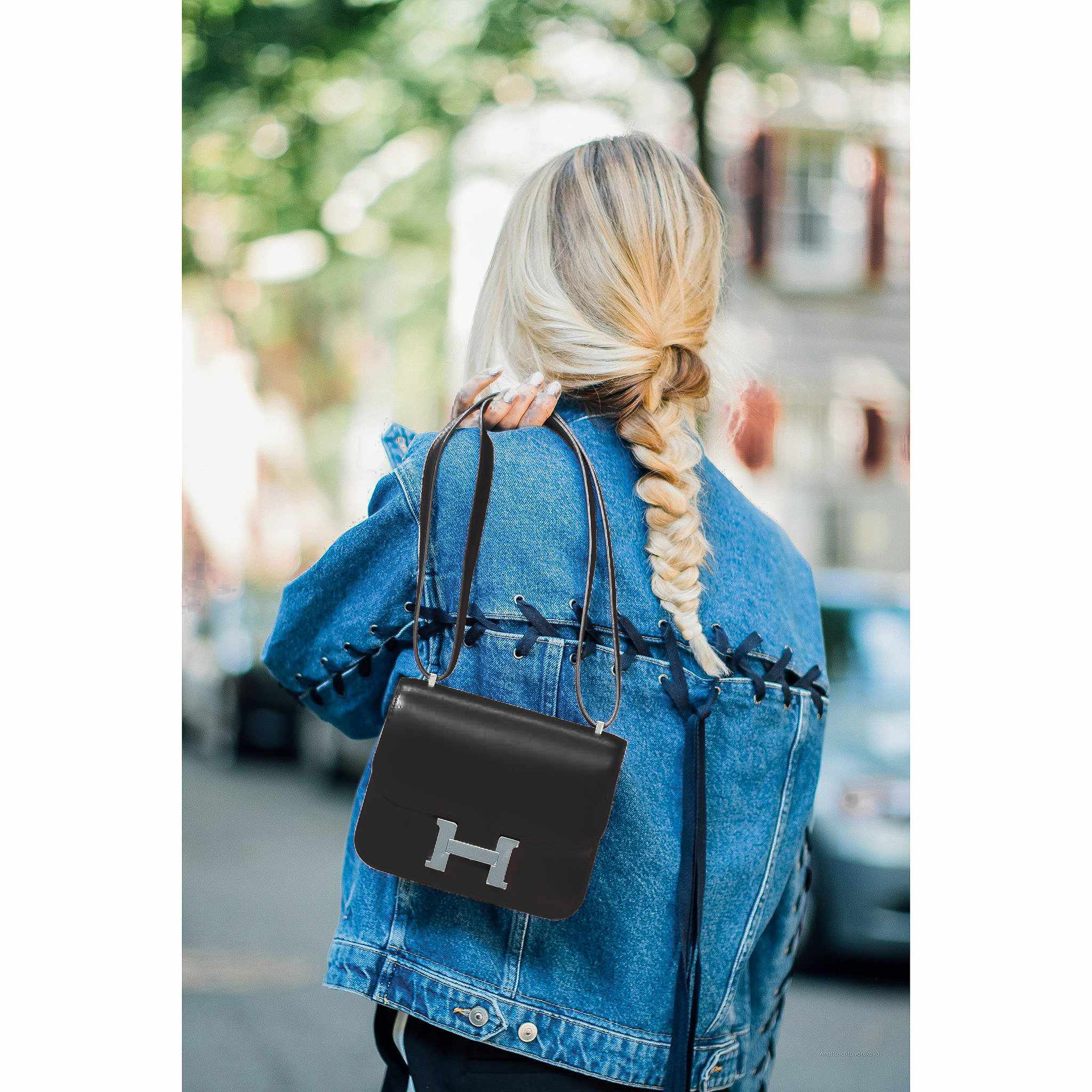 Hermès Constance 18 Black Noir Evercalf Palladium Hardware