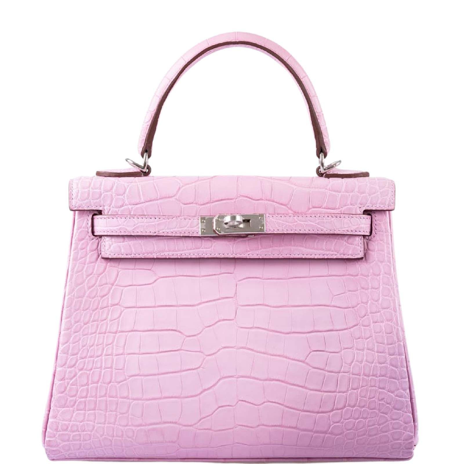Hermès Kelly 25 Retourne 5P Bubblegum Pink Matte Alligator Palladium Hardware