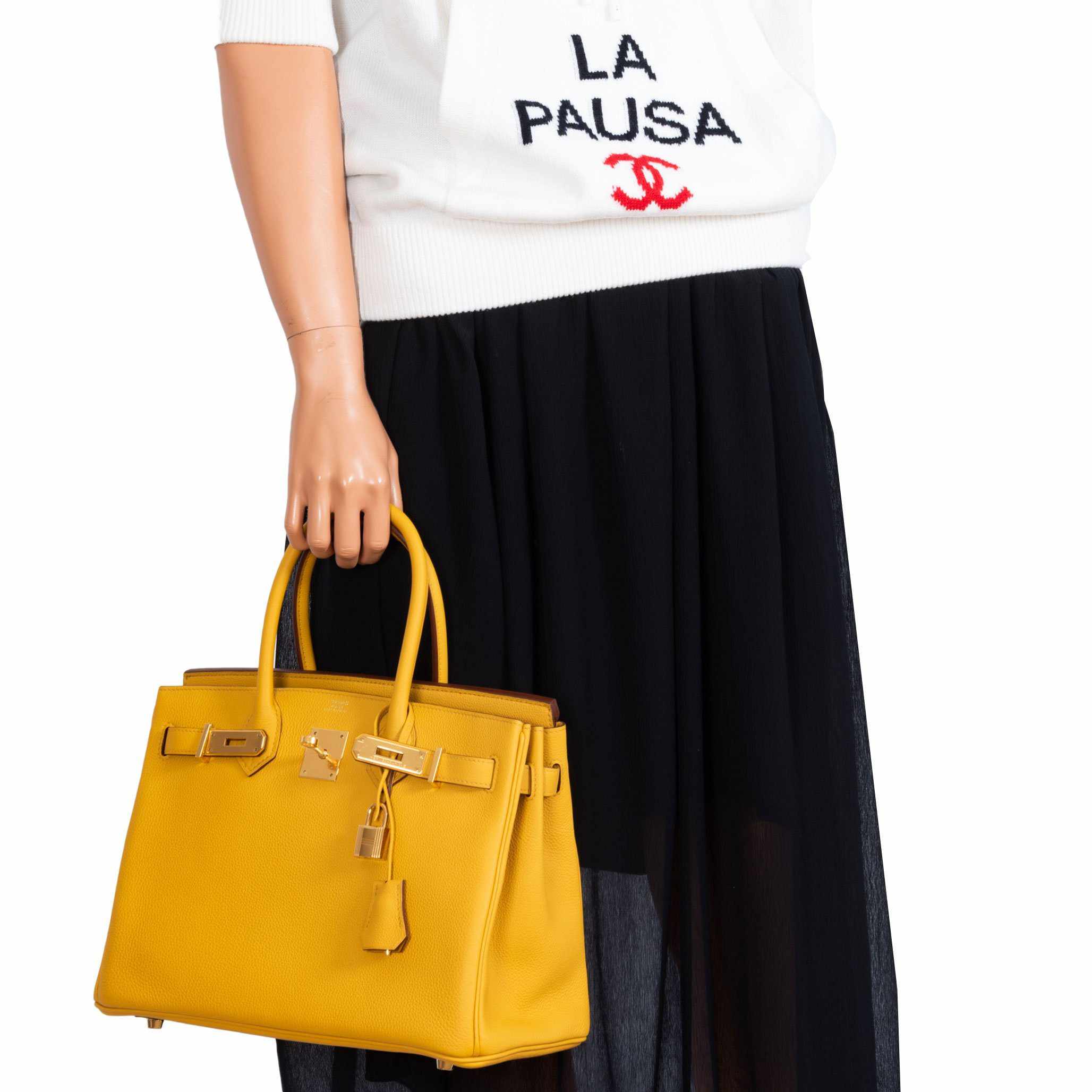 Hermès Birkin 30 Jaune Ambre (Amber) Togo Gold Hardware