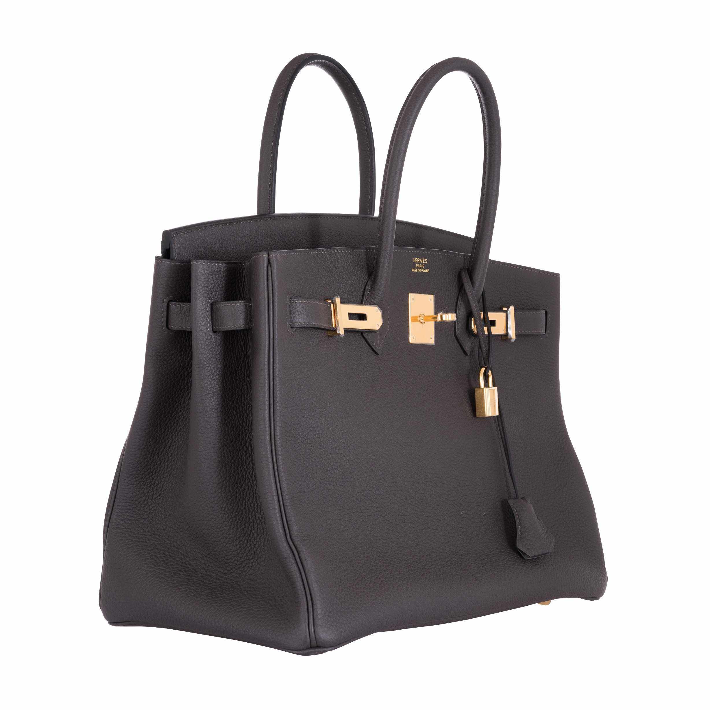Hermès Birkin 35 Gray Graphite Togo Gold Hardware