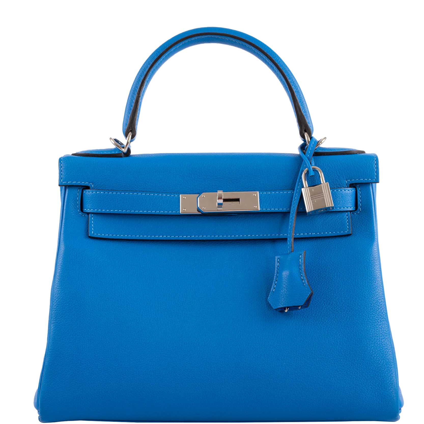 Hermès Kelly 28 Retourne Blue Hydra Evercolor leather Palladium Hardware - 2016, X