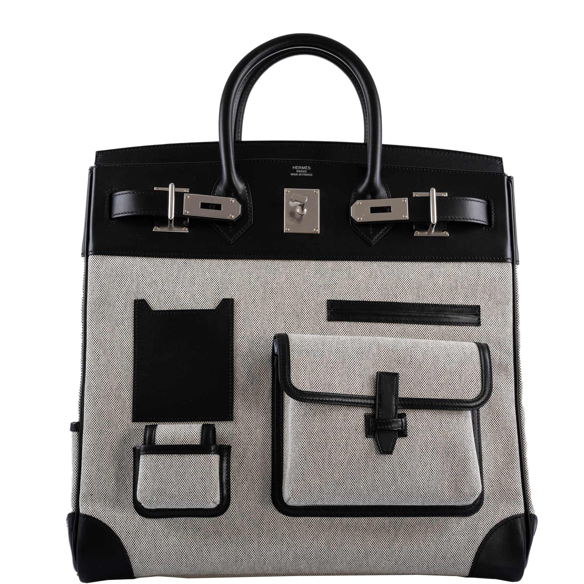 Hermès Cargo HAC Birkin 40 Black Box & Toile with Palladium Hardware