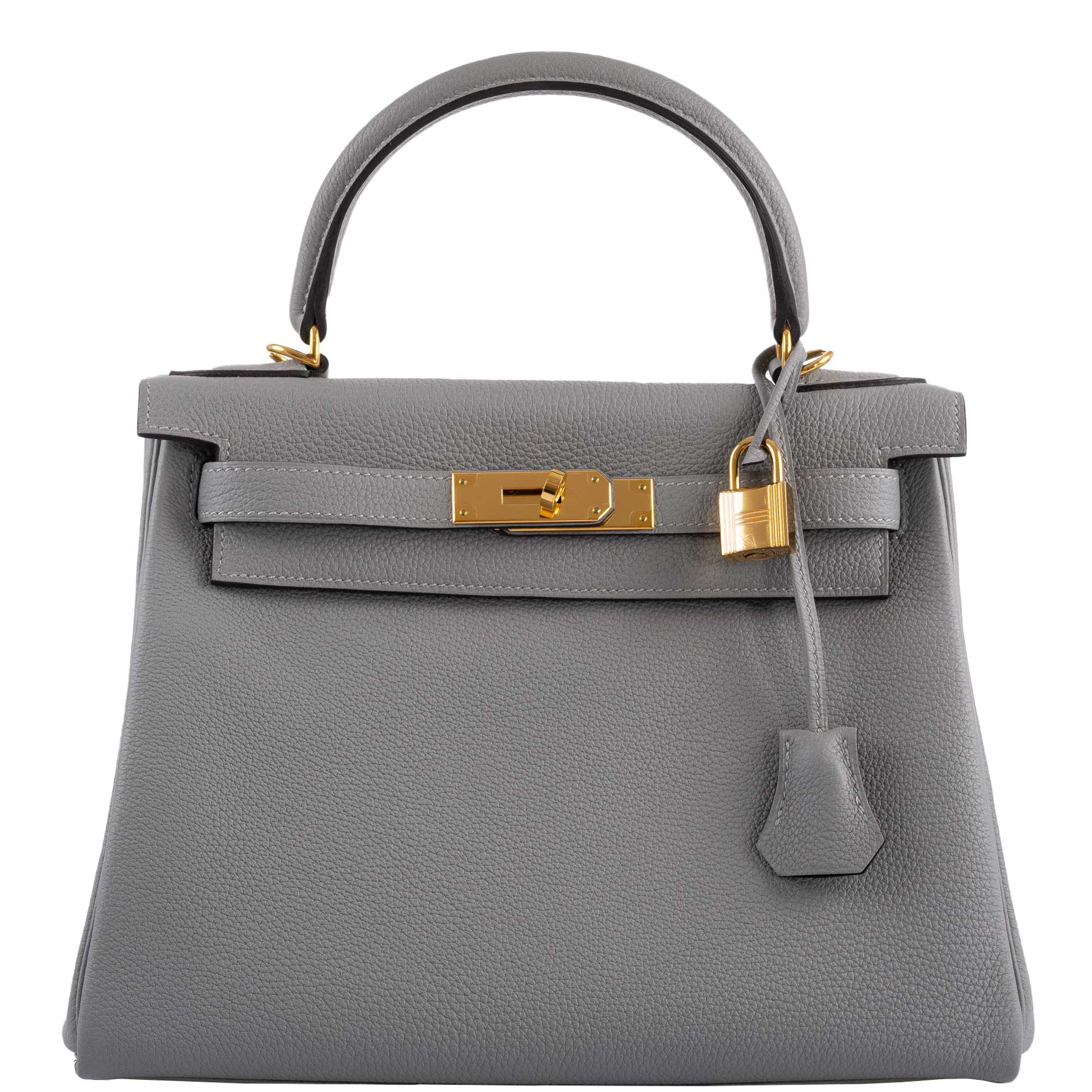 Hermès Kelly 28 HSS Retourne Gris Mouette Togo & Black Interior Gold Palladium Hardware - 2016, X
