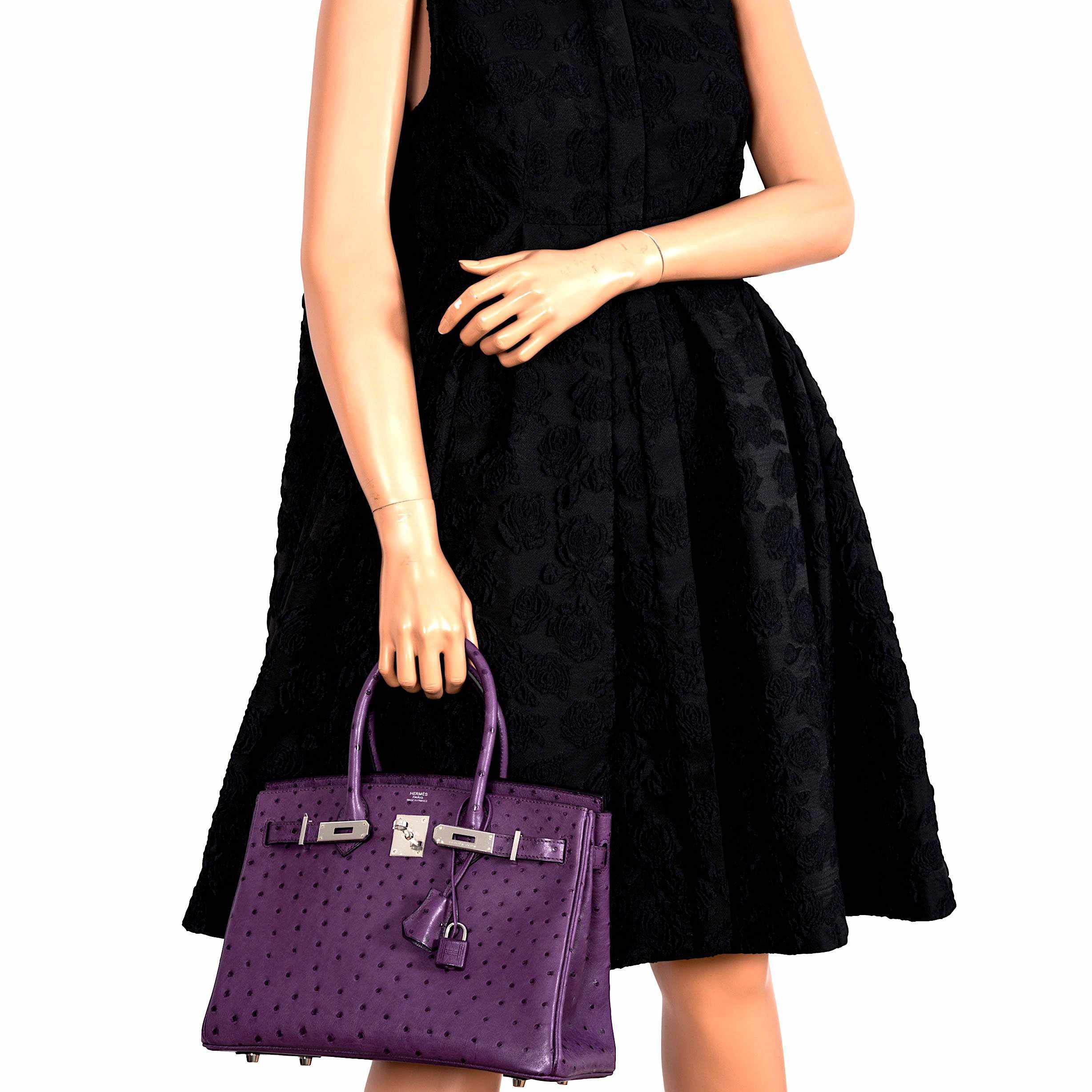 Hermès Birkin 30 Violine Ostrich Palladium Hardware