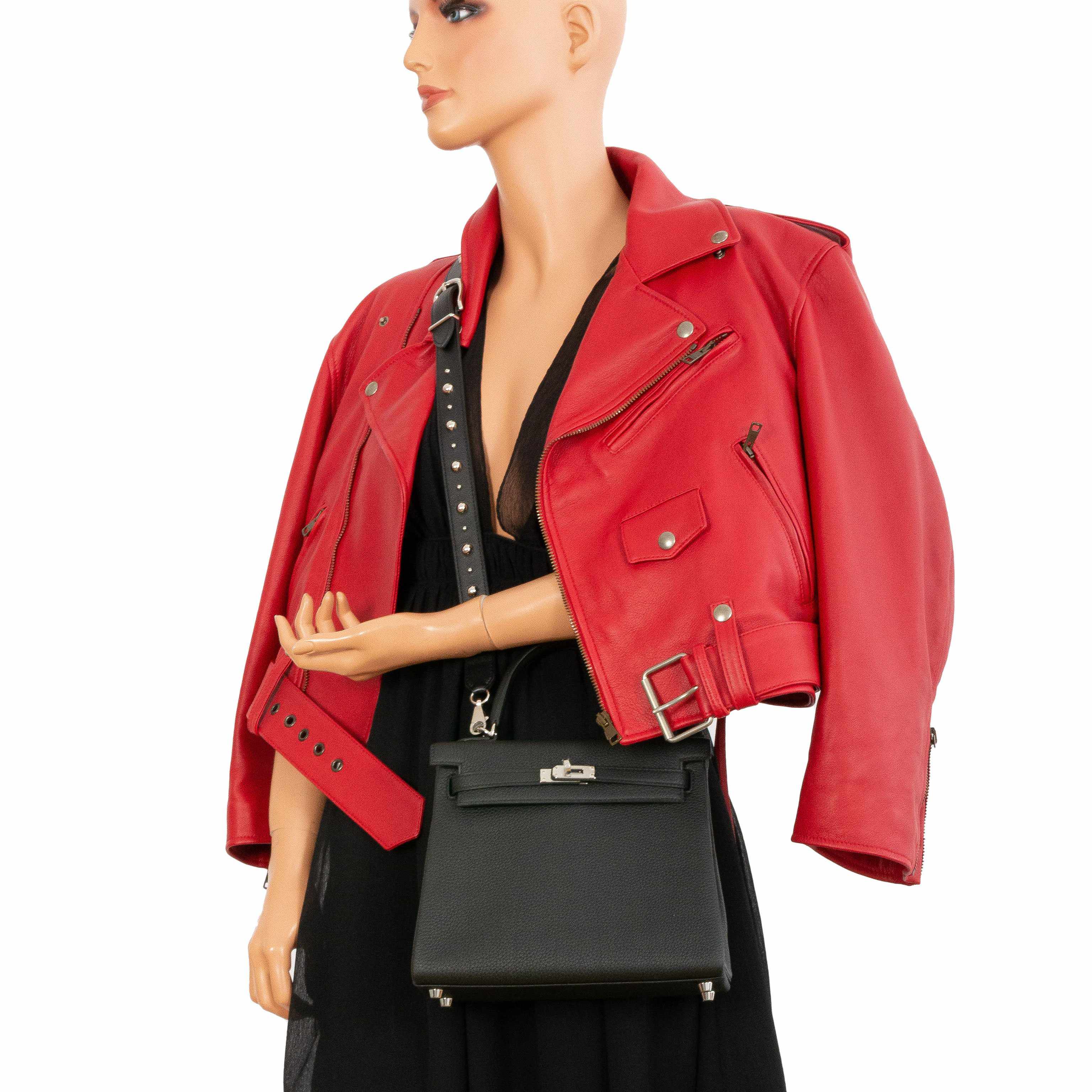 Hermès Kelly 25 Retourne Black Togo Palladium Hardware