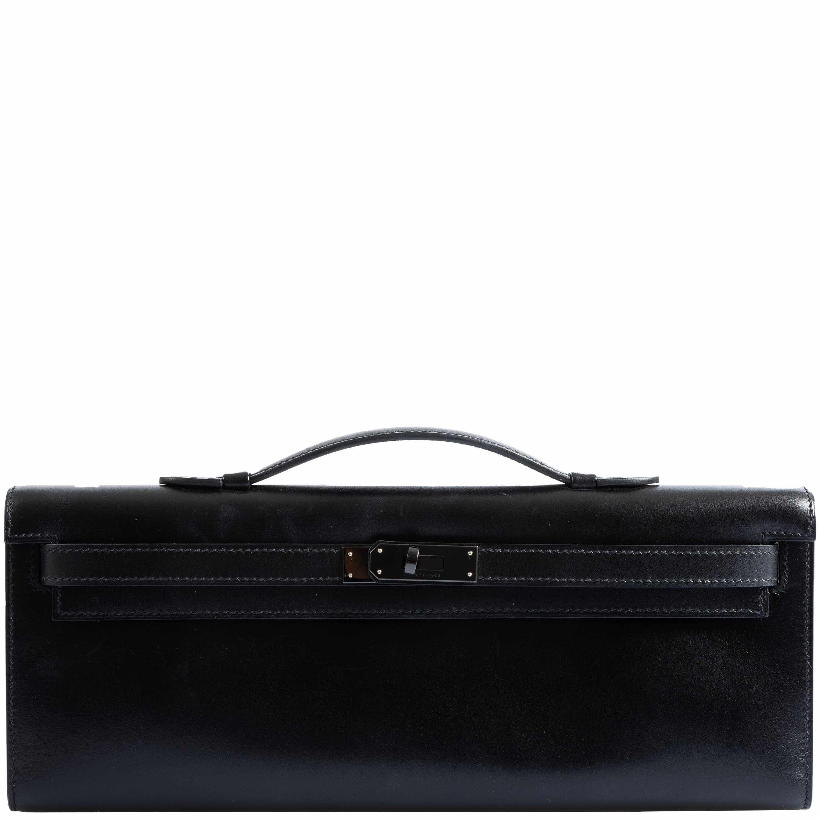 Hermès Kelly Cut So Black Calf Box Leather PVD Hardware - 2011
