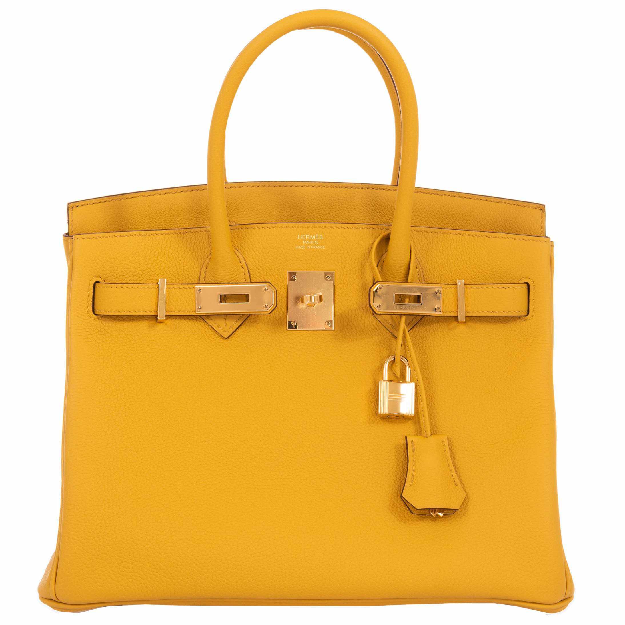Hermès Birkin 30 Jaune Ambre (Amber) Togo Gold Hardware