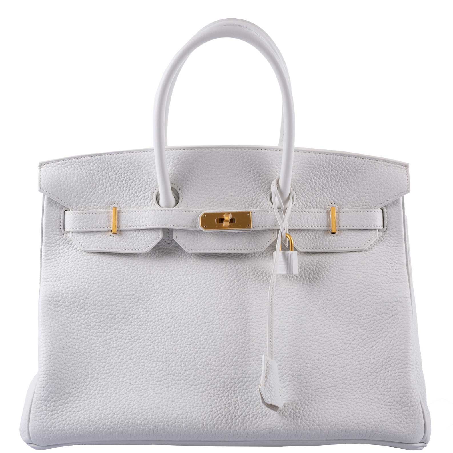Hermès Birkin 35 HSS White Clemence Leather Brushed Gold Hardware - 2017, A