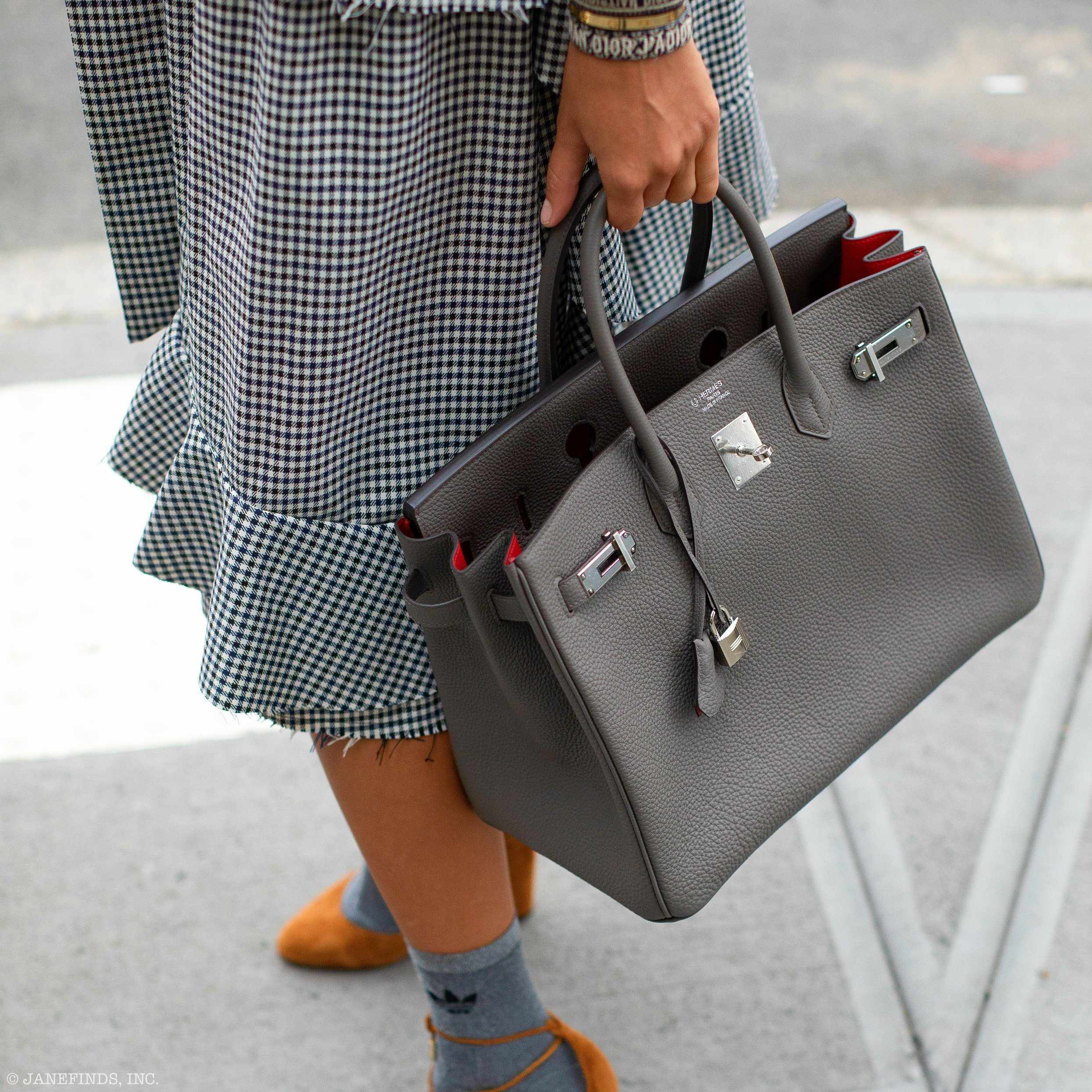 Hermès Birkin 35 HSS Bi-Color Etain & Rouge Vif Togo Palladium Hardware