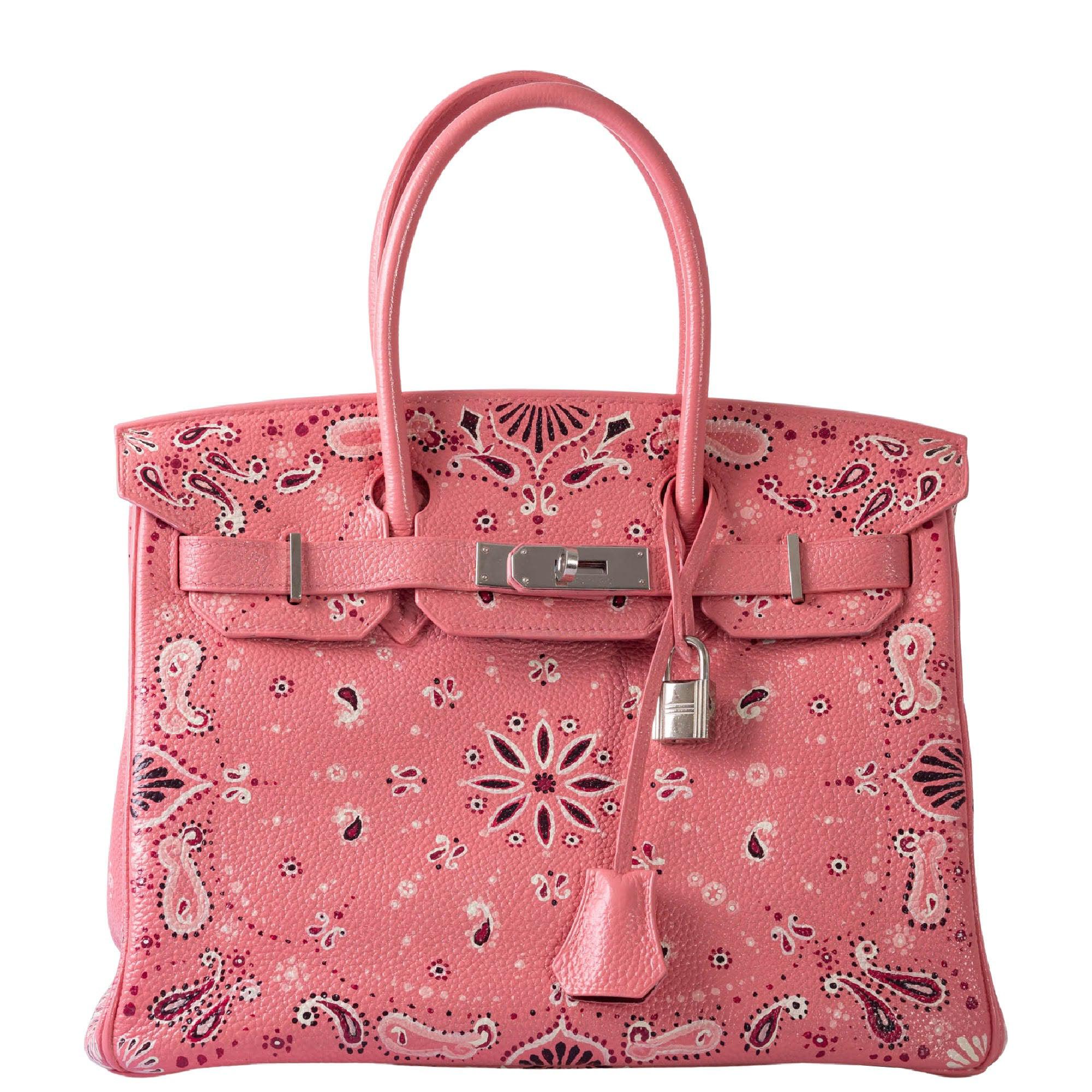 Vintage Hermès Birkin 30 Custom Pink Bandana Togo Palladium Hardware