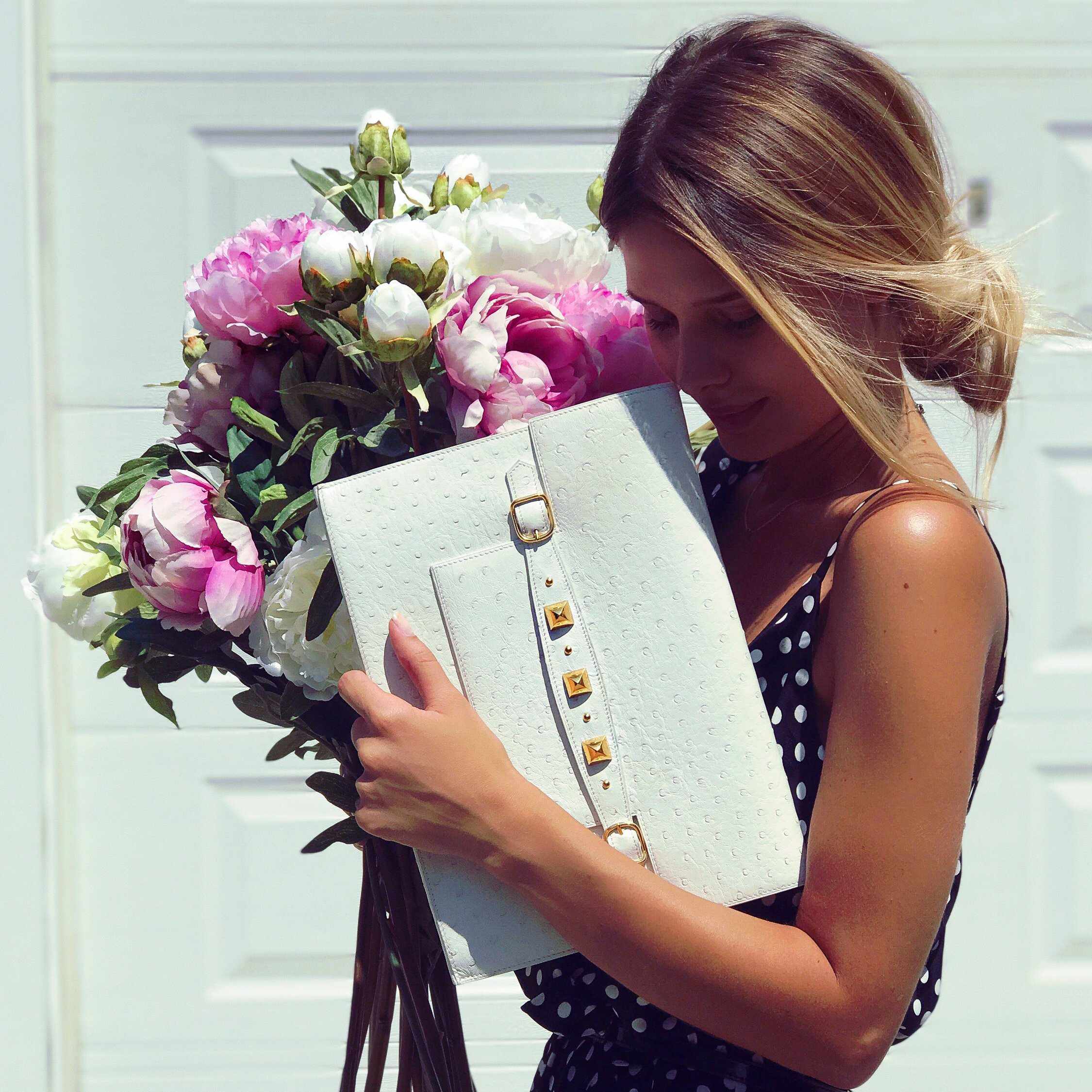 Hermès Pre-Medor Clutch White Ostrich Gold Hardware