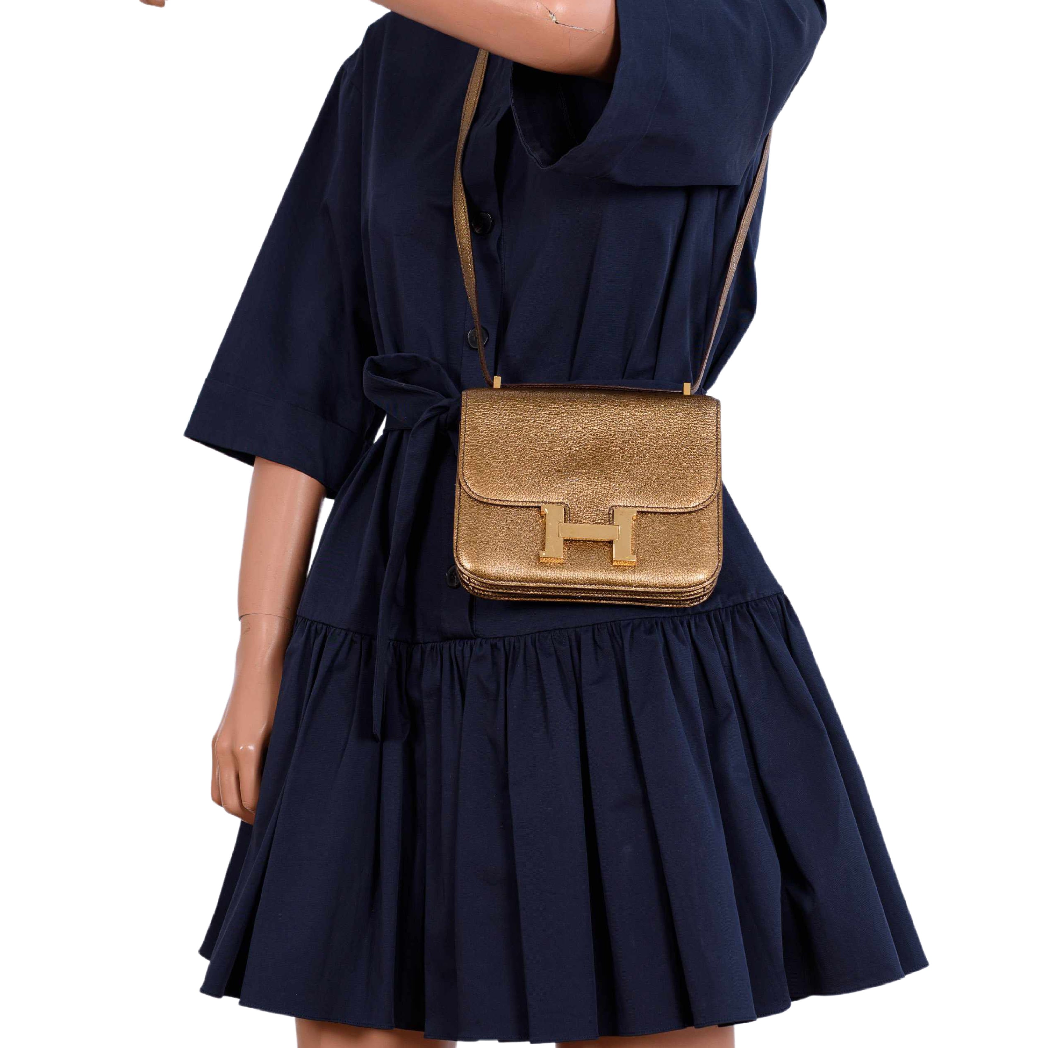 Hermès Constance 18 Gold Metallic Chevre Gold Hardware - 2005, I Square