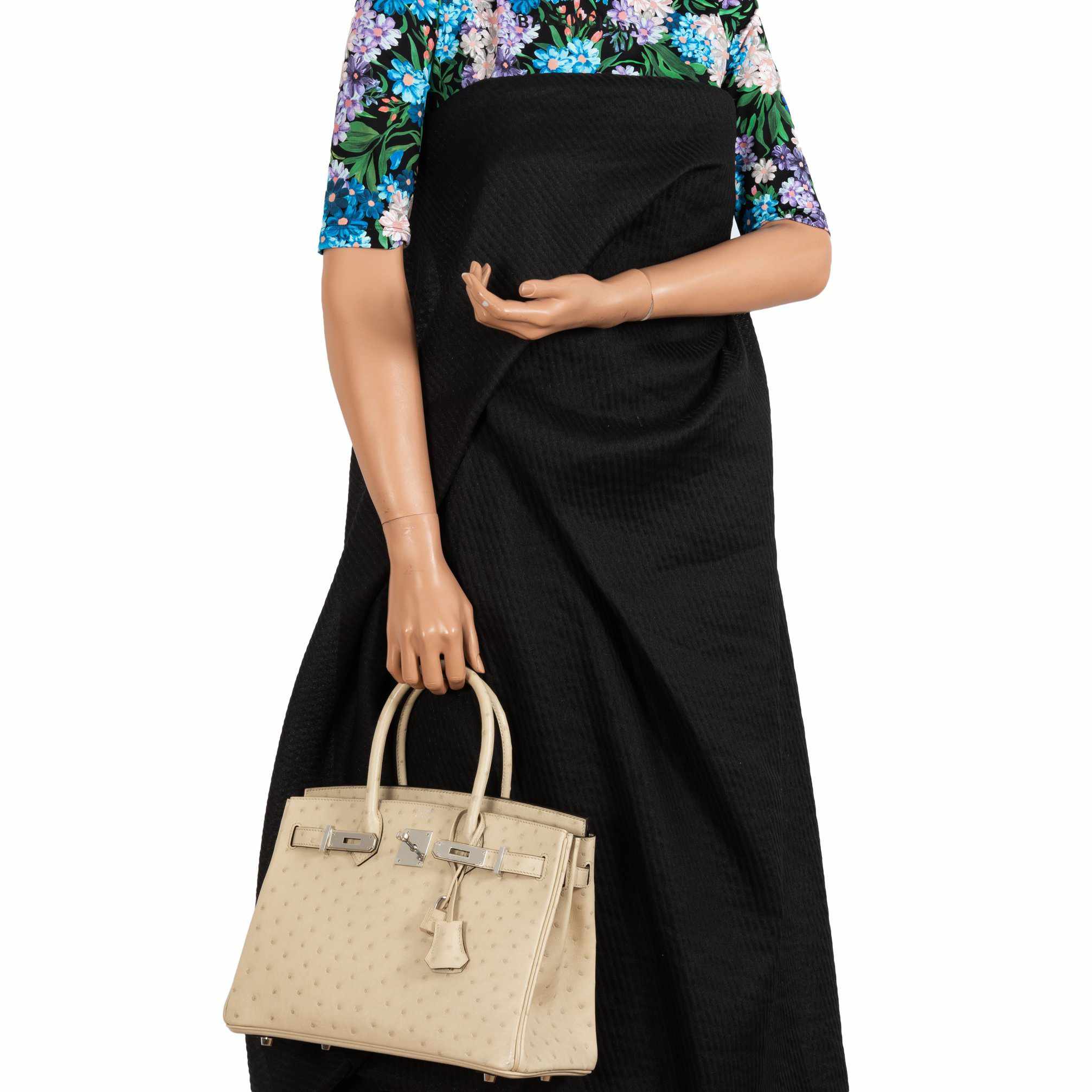 Hermès Birkin 30 Parchemin Ostrich Palladium Hardware