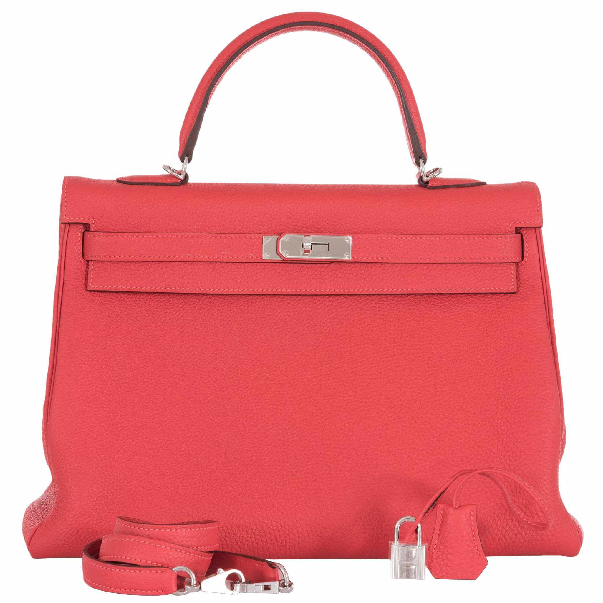 Hermès Kelly 35 Rouge Pivoine Palladium Hardware
