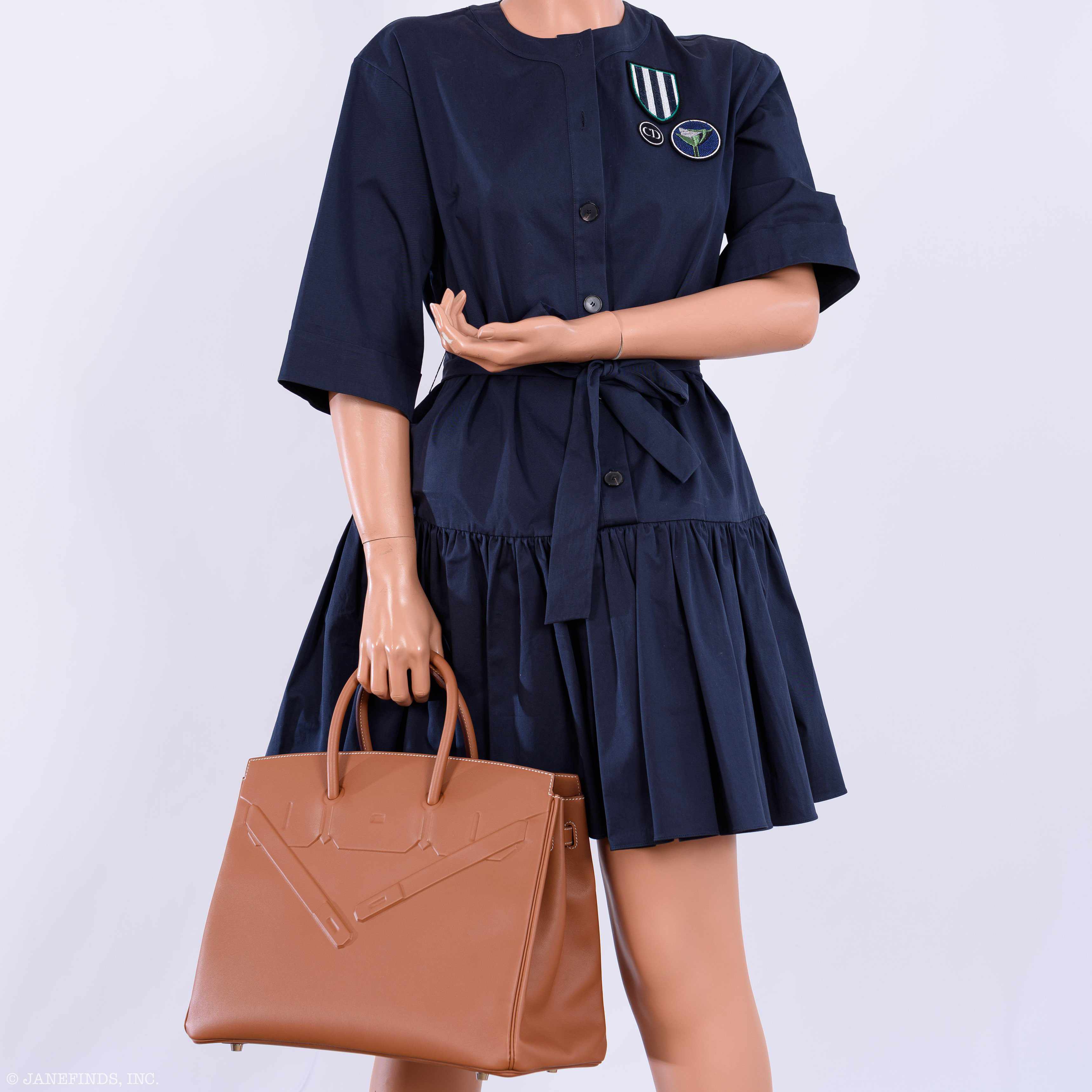 Hermès Shadow Birkin 35 Gold Swift Palladium Hardware - 2019, D