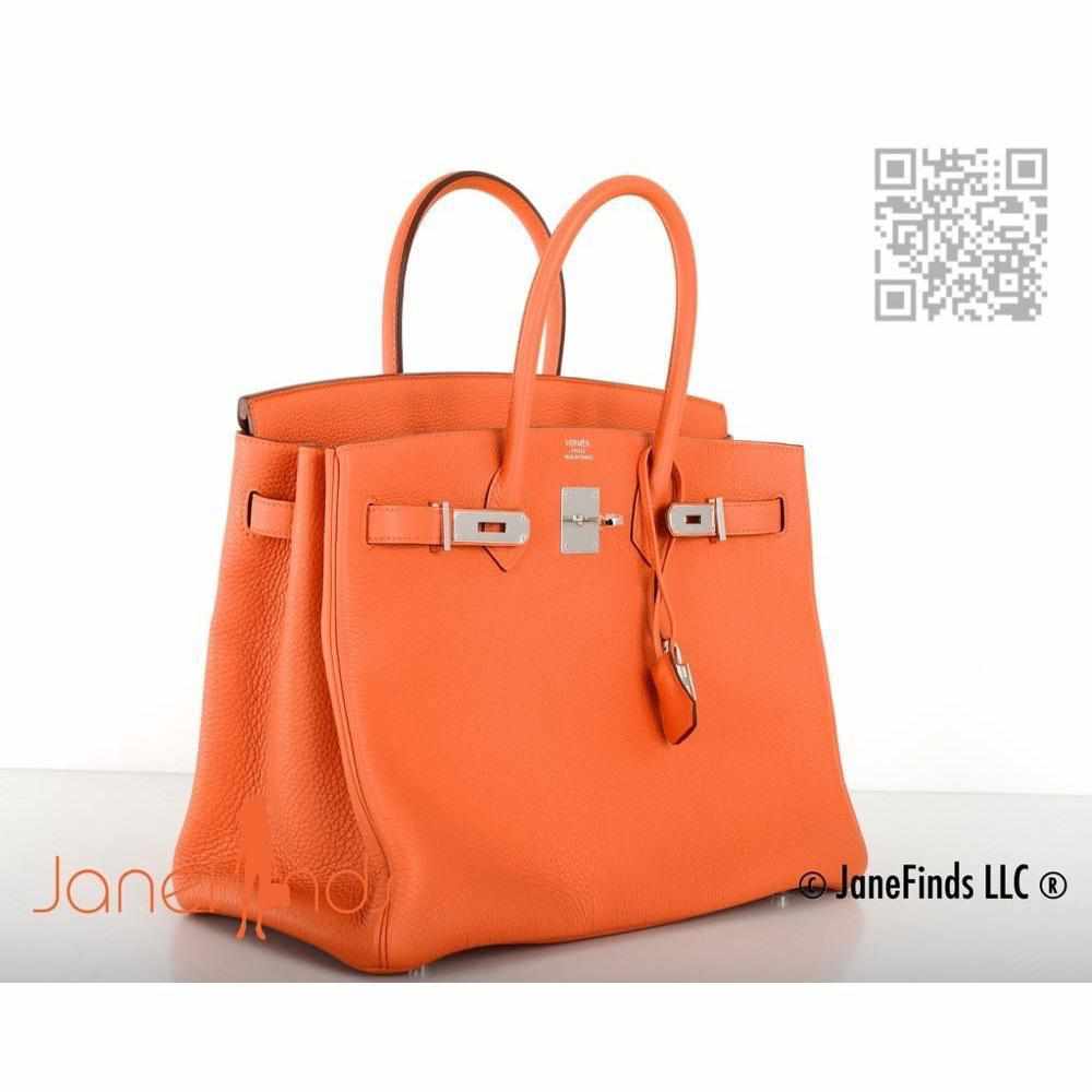 Hermès Birkin 35 Orange Togo Palladium Hardware