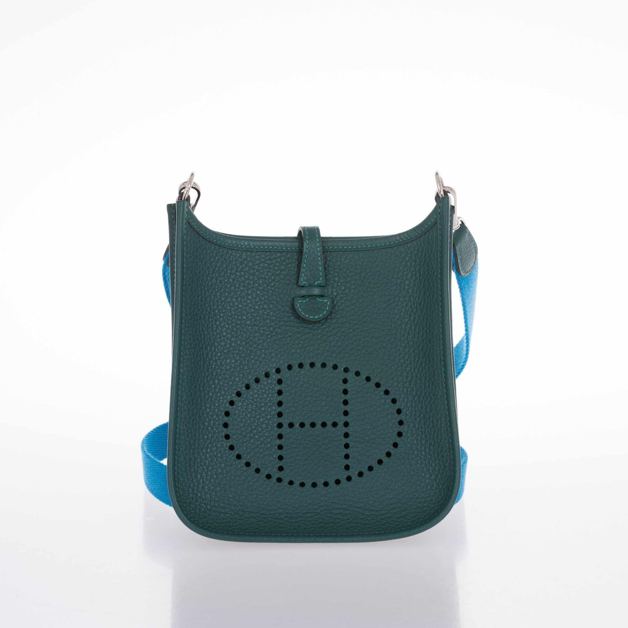 Hermès Evelyne TPM Malachite Clemence Malachite Zanzibar Strap Palladium Hardware