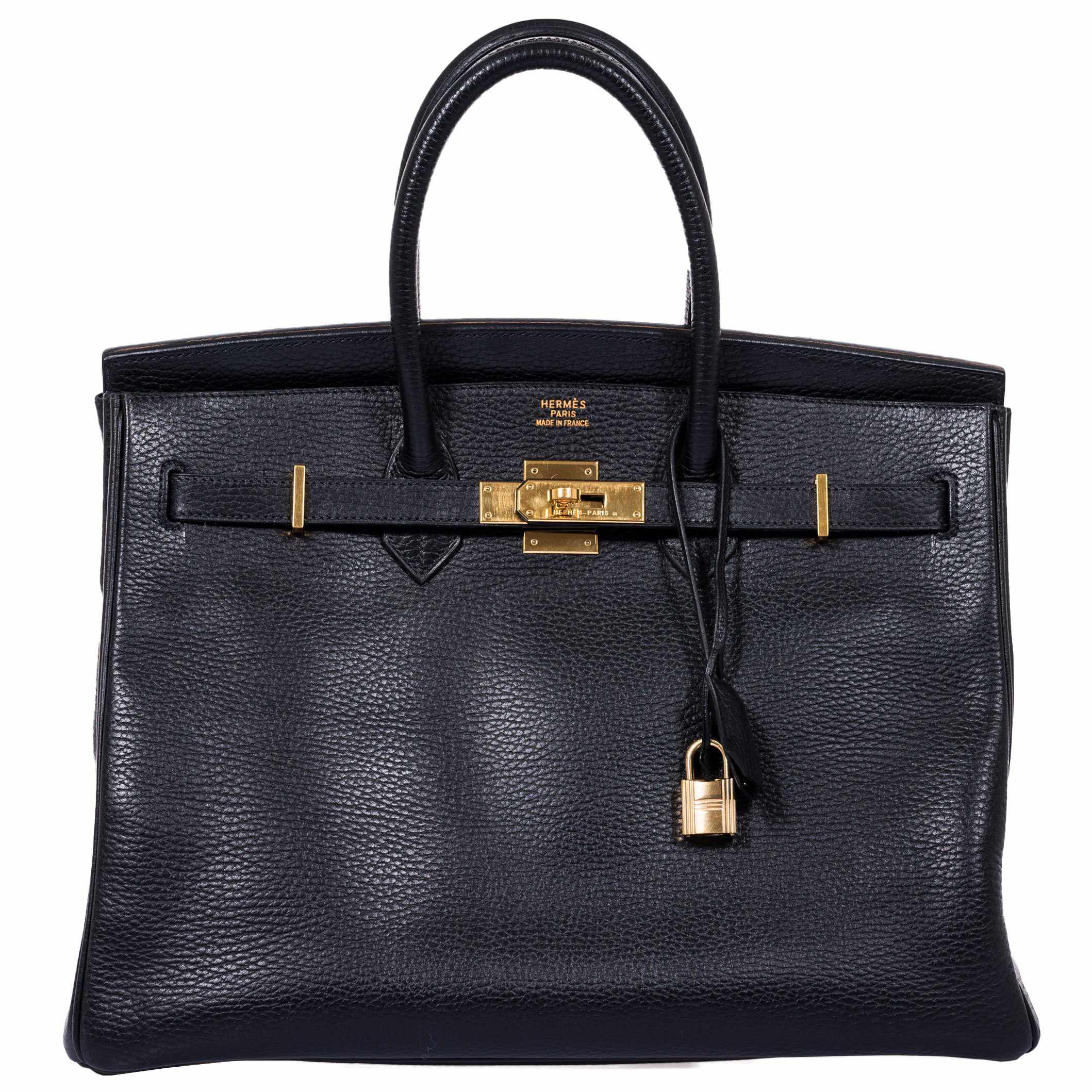 Hermès Birkin 35 Black Ardennes Gold Hardware