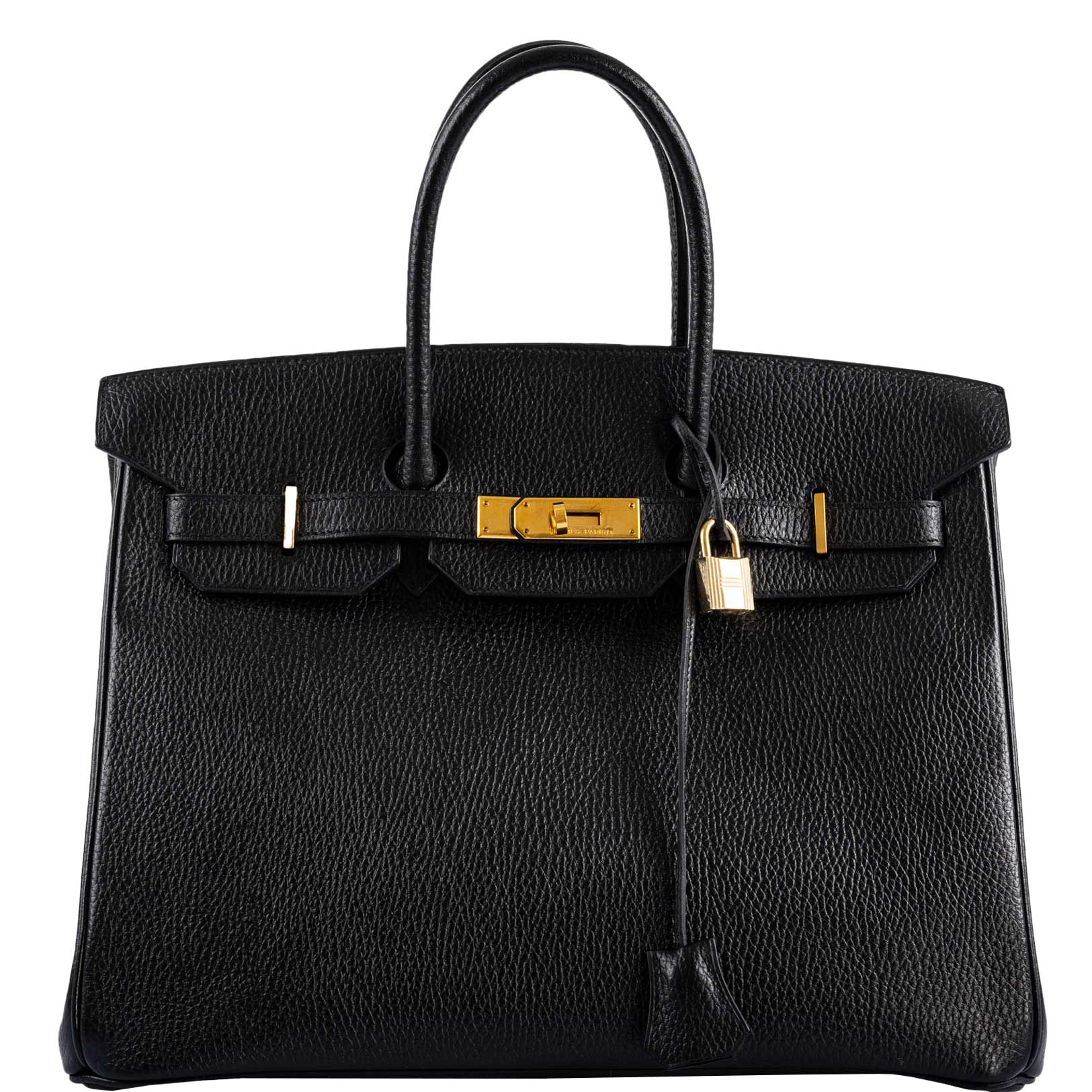 Hermès Birkin 35 Black Ardennes Gold Hardware - Square A