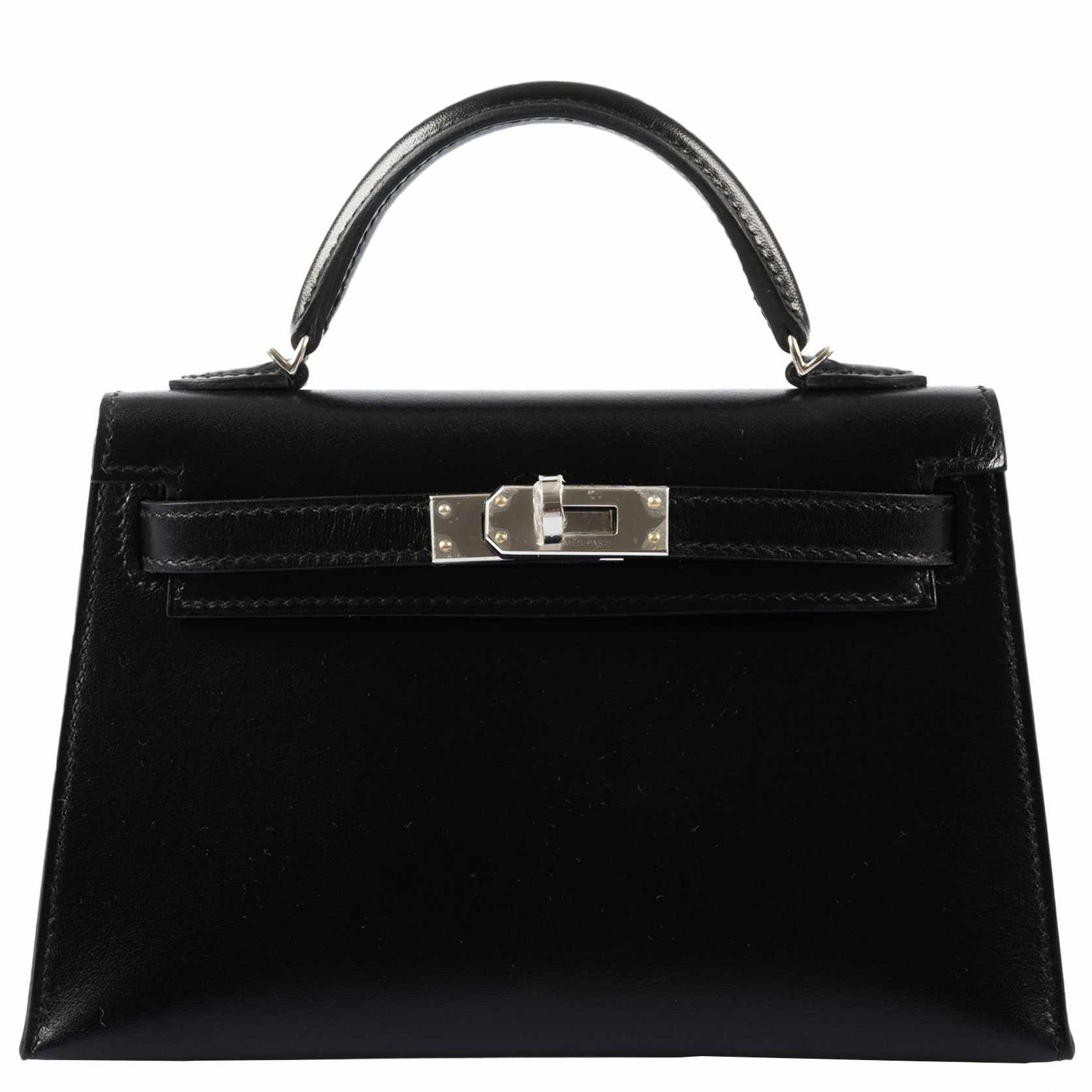 Hermès Kelly 20 Mini II Sellier Black Box Palladium Hardware - 2019, D