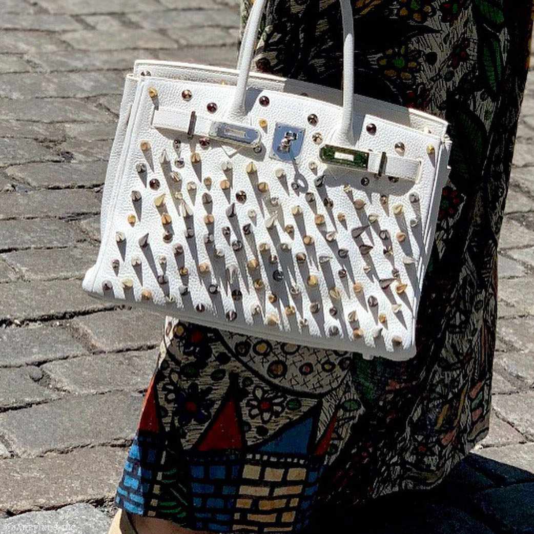 Hermès Birkin 30 White Clemence “Warrior Birkin” Palladium Hardware * JaneFinds Custom Shop