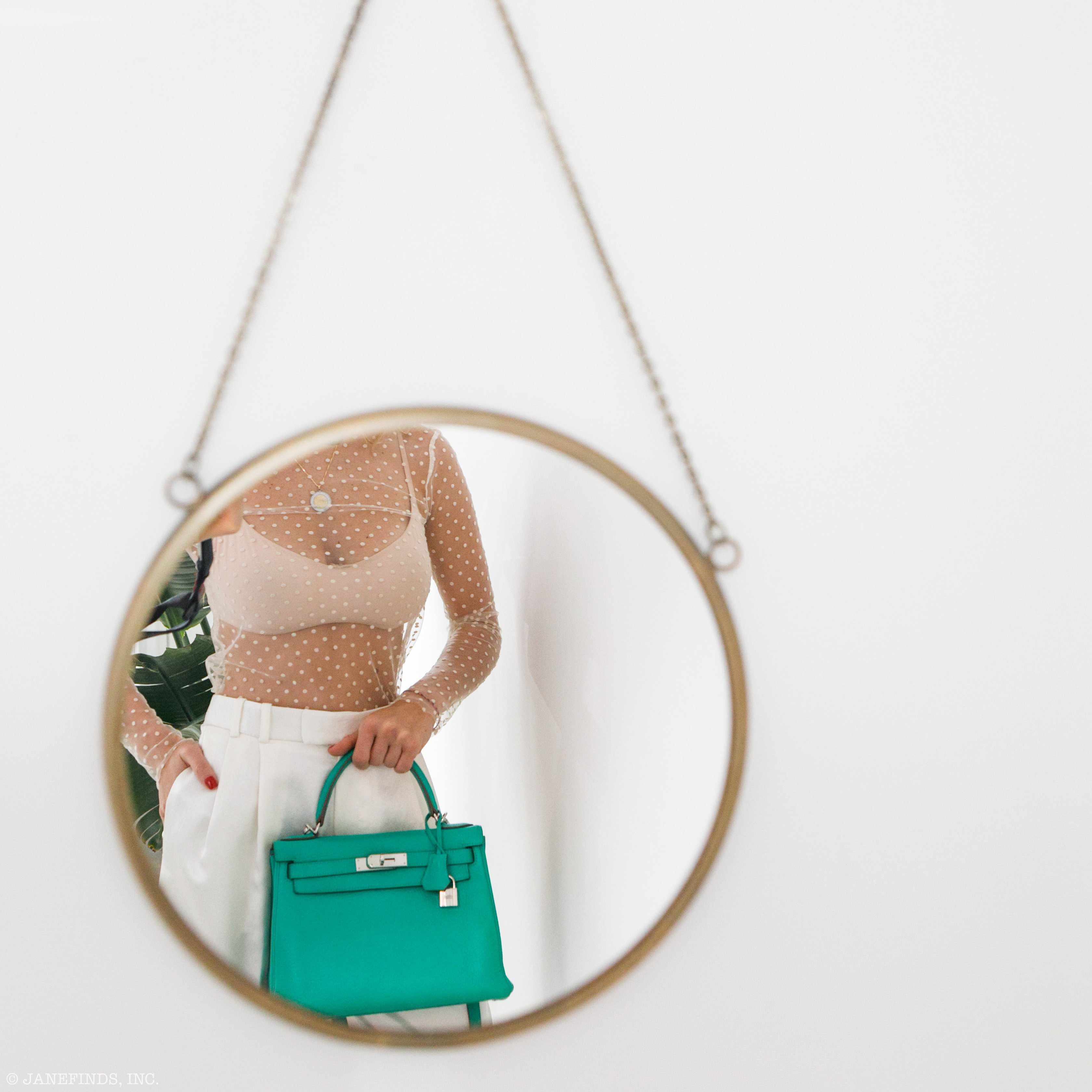 Hermès Kelly 28 Menthe Togo Palladium Hardware