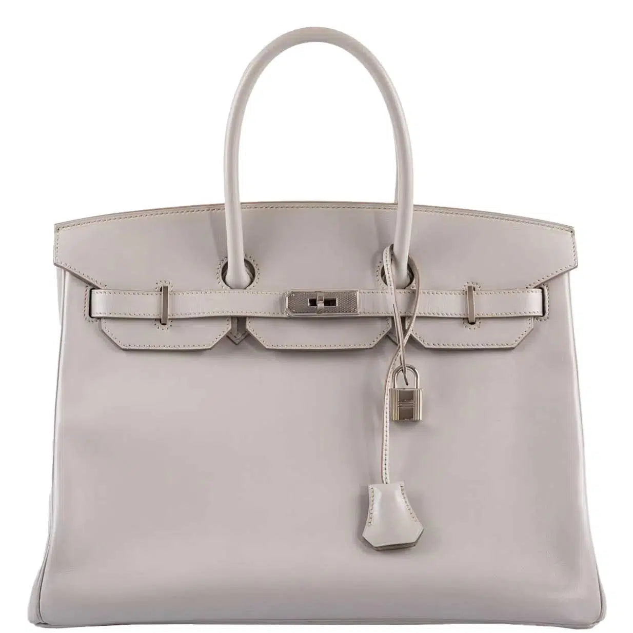 Hermès Birkin 35 Gris Perle Tadelakt with Palladium Guilloche Hardware