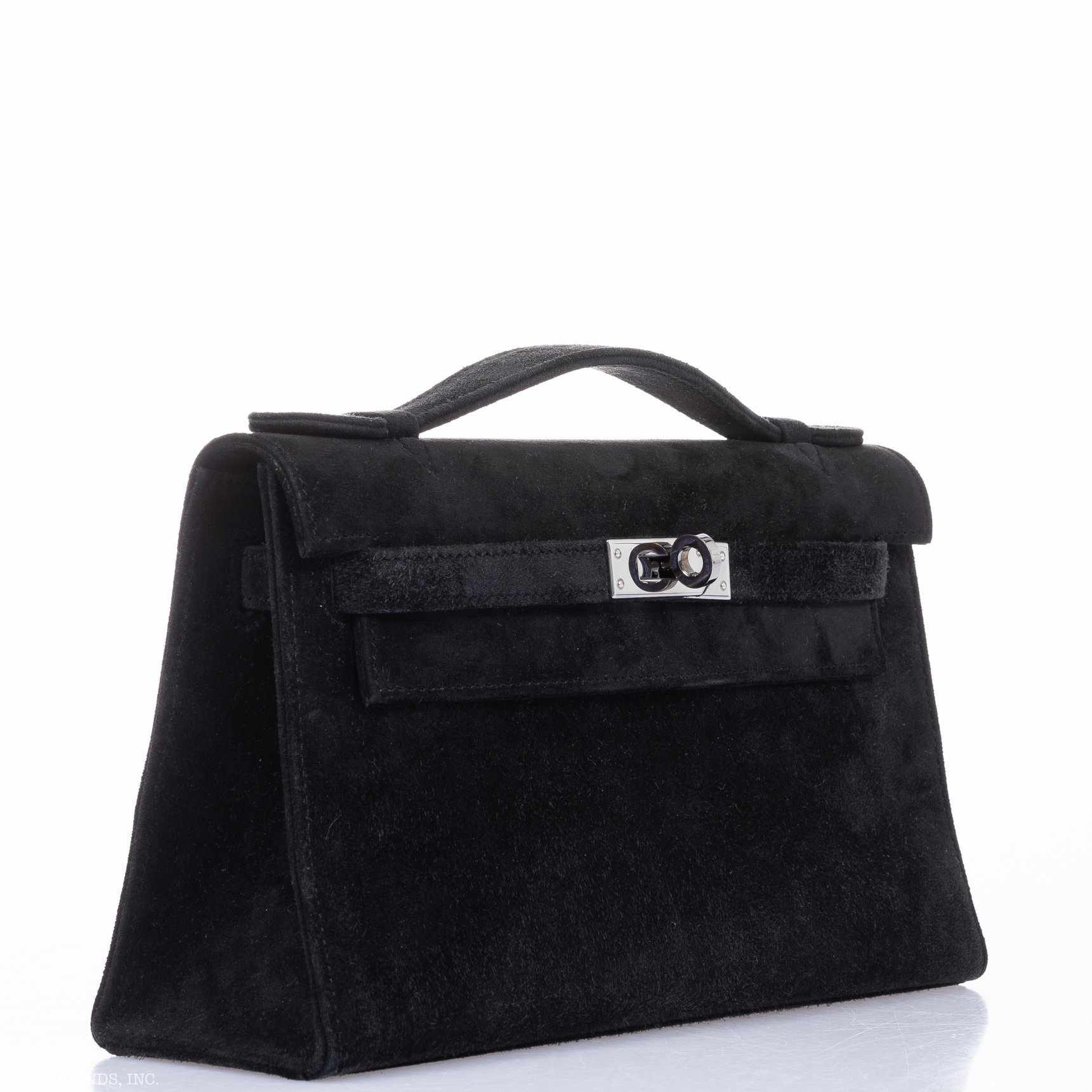 Hermès Kelly Doblis Mini Pochette Black Veau Suede - Rare