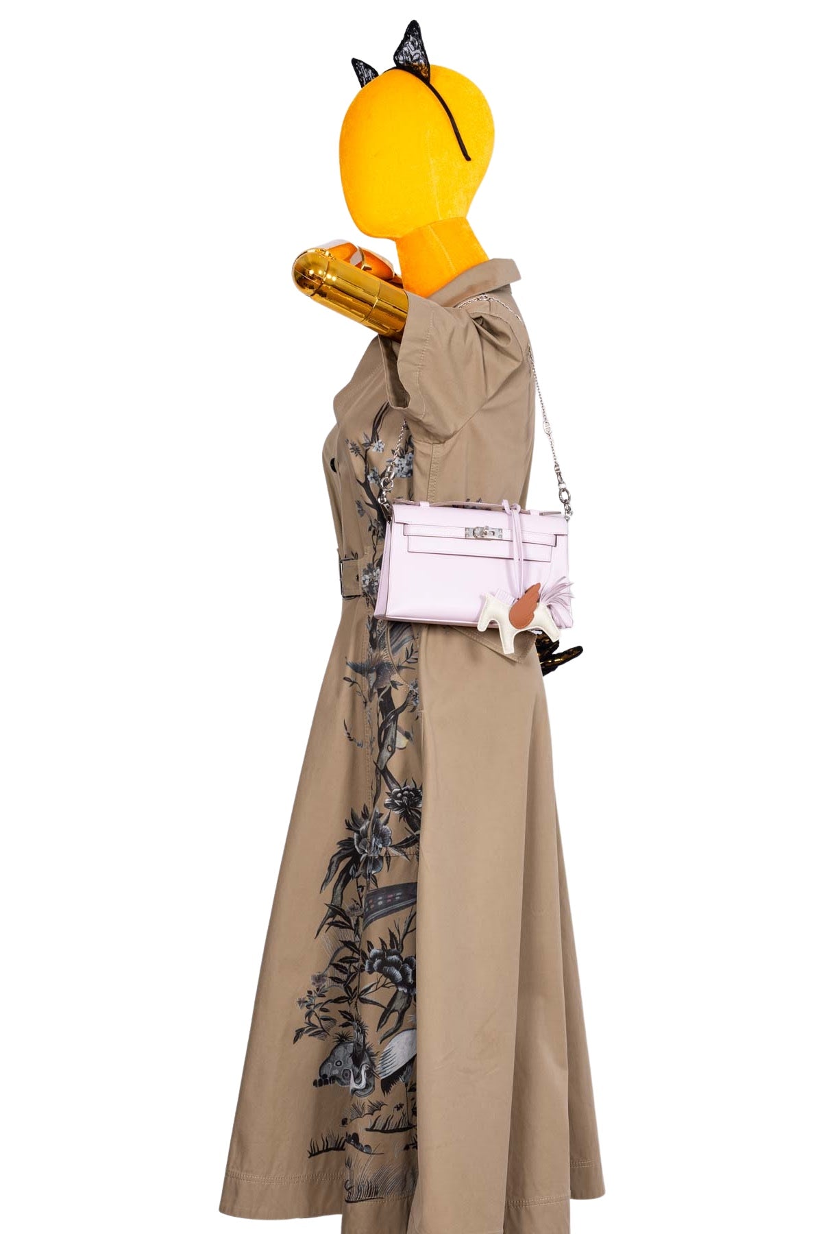 Hermès Kelly Pochette Mauve Pale Swift Palladium Hardware