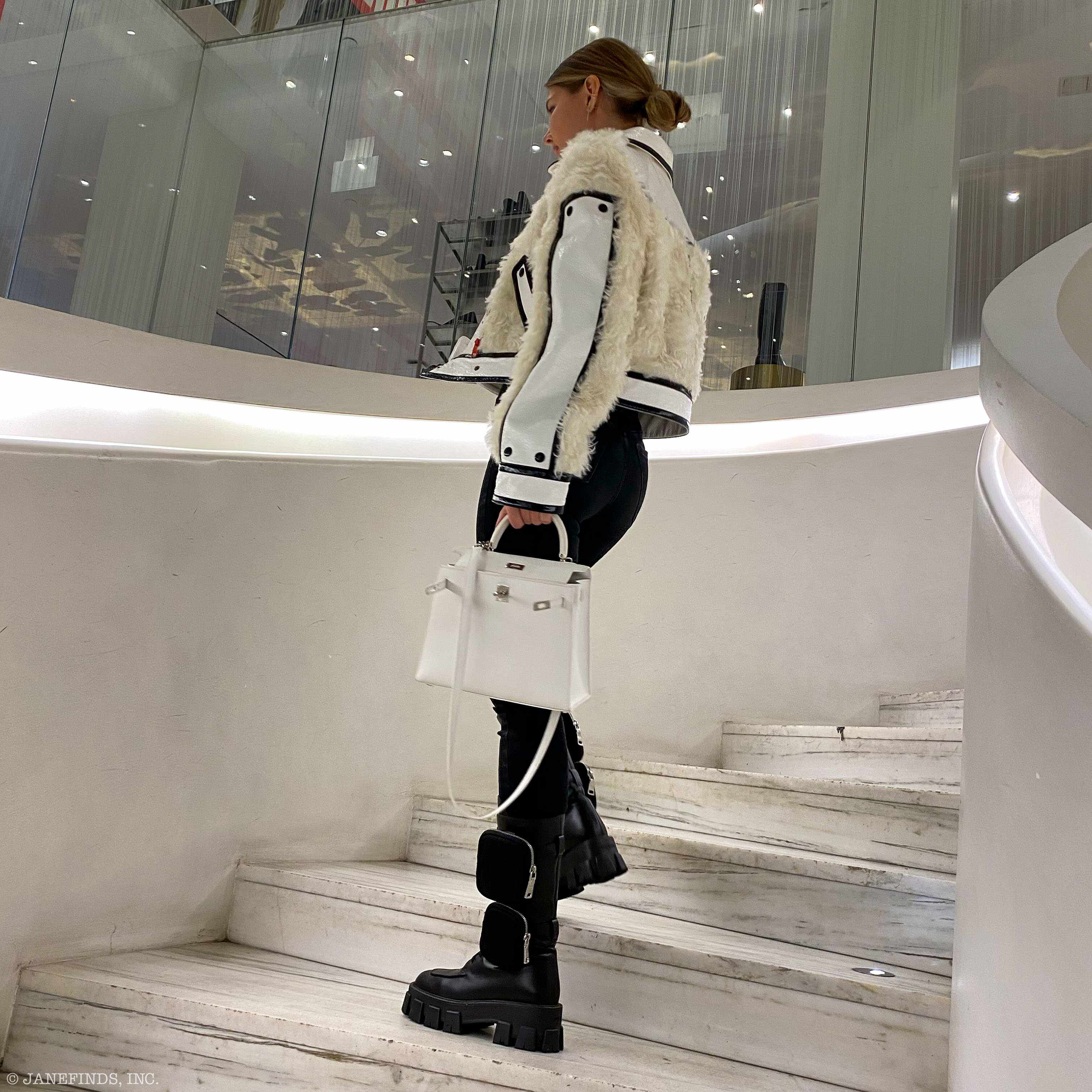 Hermès Kelly 25 Sellier White Epsom Palladium Hardware