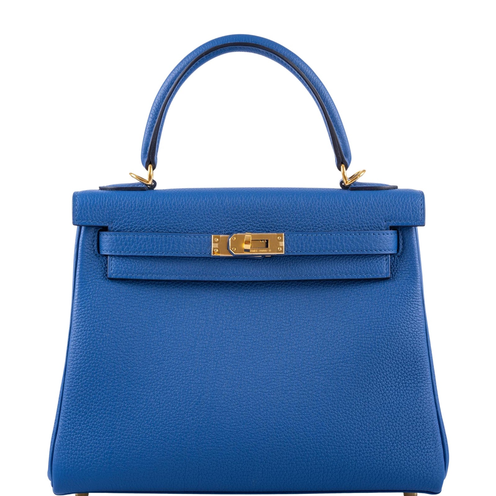 Hermès Kelly 25 Retourne Blue France Togo with Gold Hardware