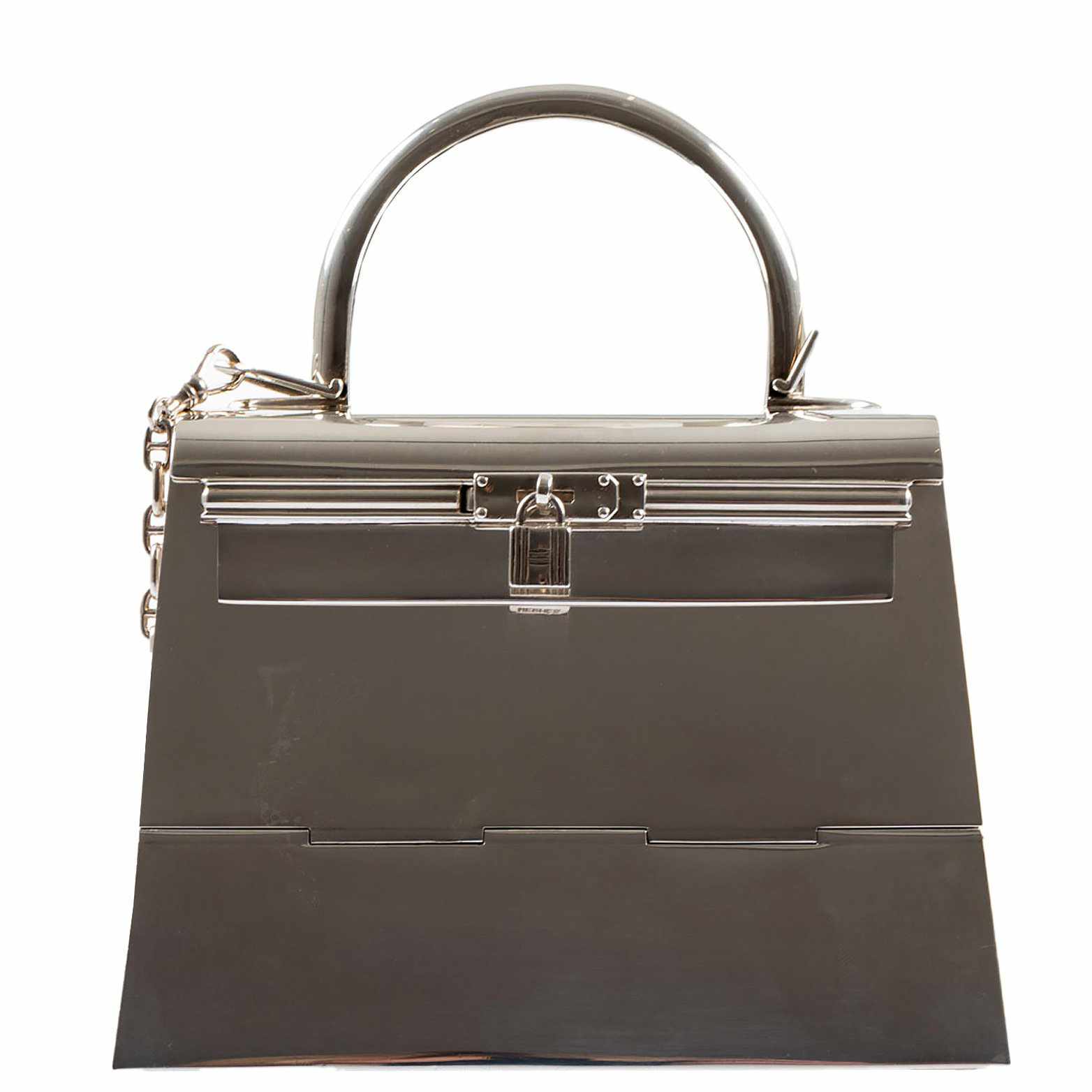 Hermès Kelly Mini Sterling Silver With Chaine d'Ancre Chain Strap - Ultra Rare Limited Edition
