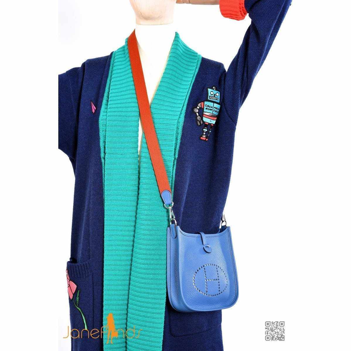 Hermès Evelyne TPM 16 Blue Agate Clemence Amazone Strap Palladium Hardware