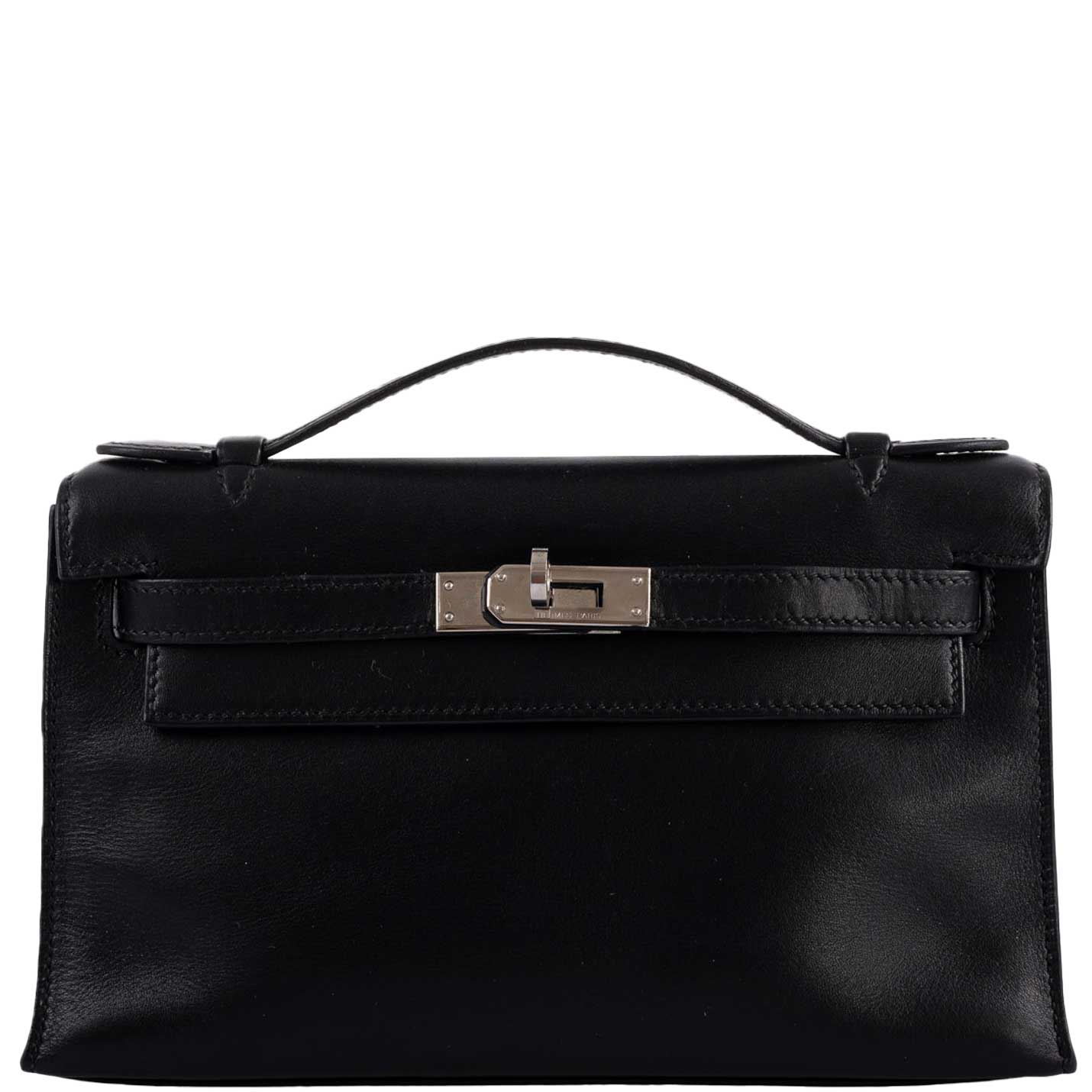 Hermès Kelly Mini Pochette Black Swift with Palladium Hardware - 2004, H Square