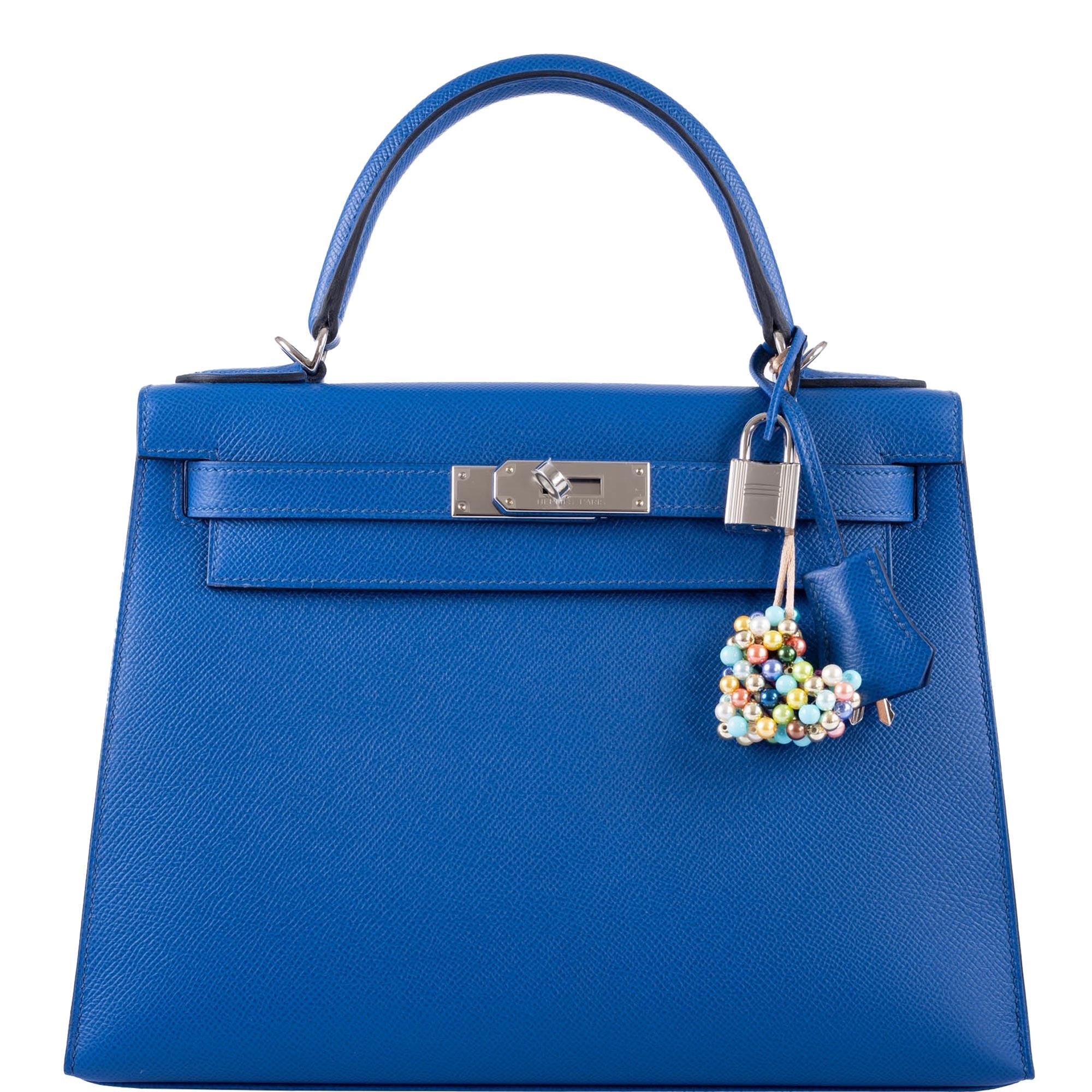 Hermès Kelly 28 Sellier Blue France Epsom leather Palladium Hardware - 2021, Z