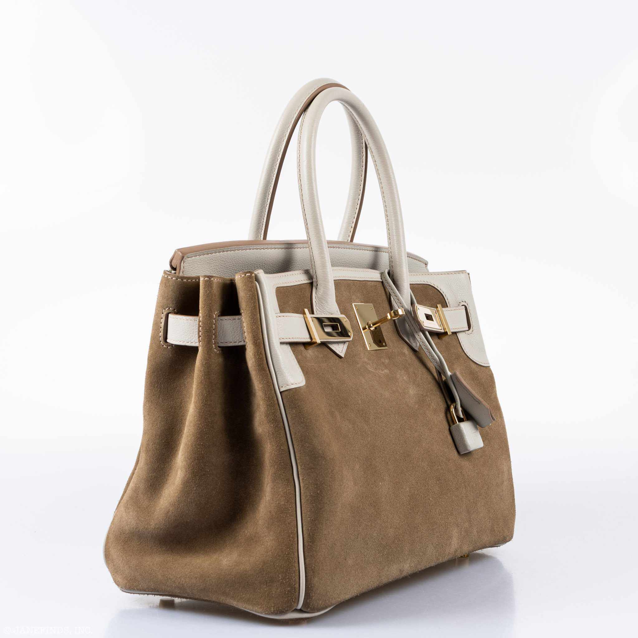 Hermès Birkin 30 Grizzly Gris Perle Swift & Suede Permabrass Hardware