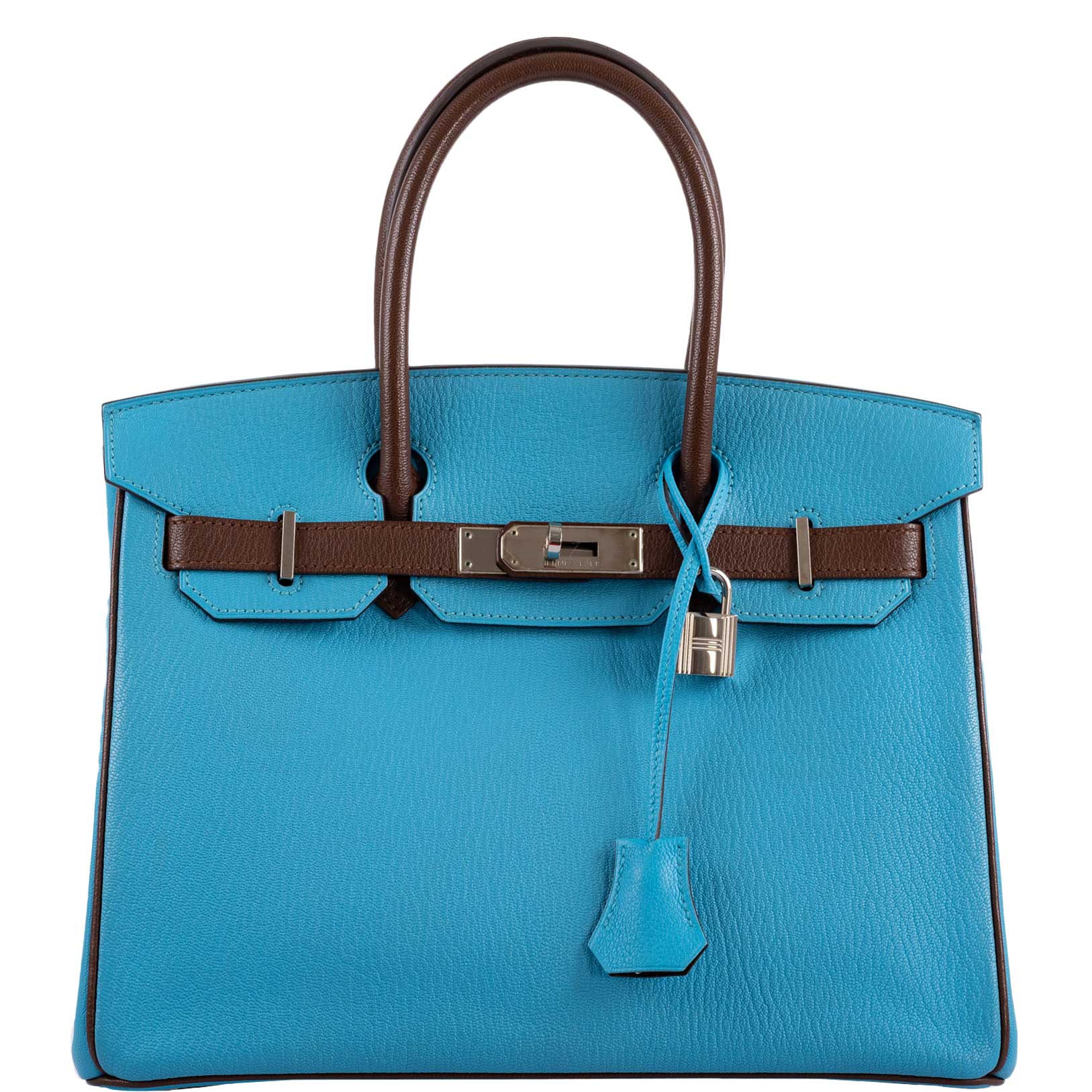 Hermès HSS Birkin 30 Blue Aztec & Havane Chevre with Palladium Hardware