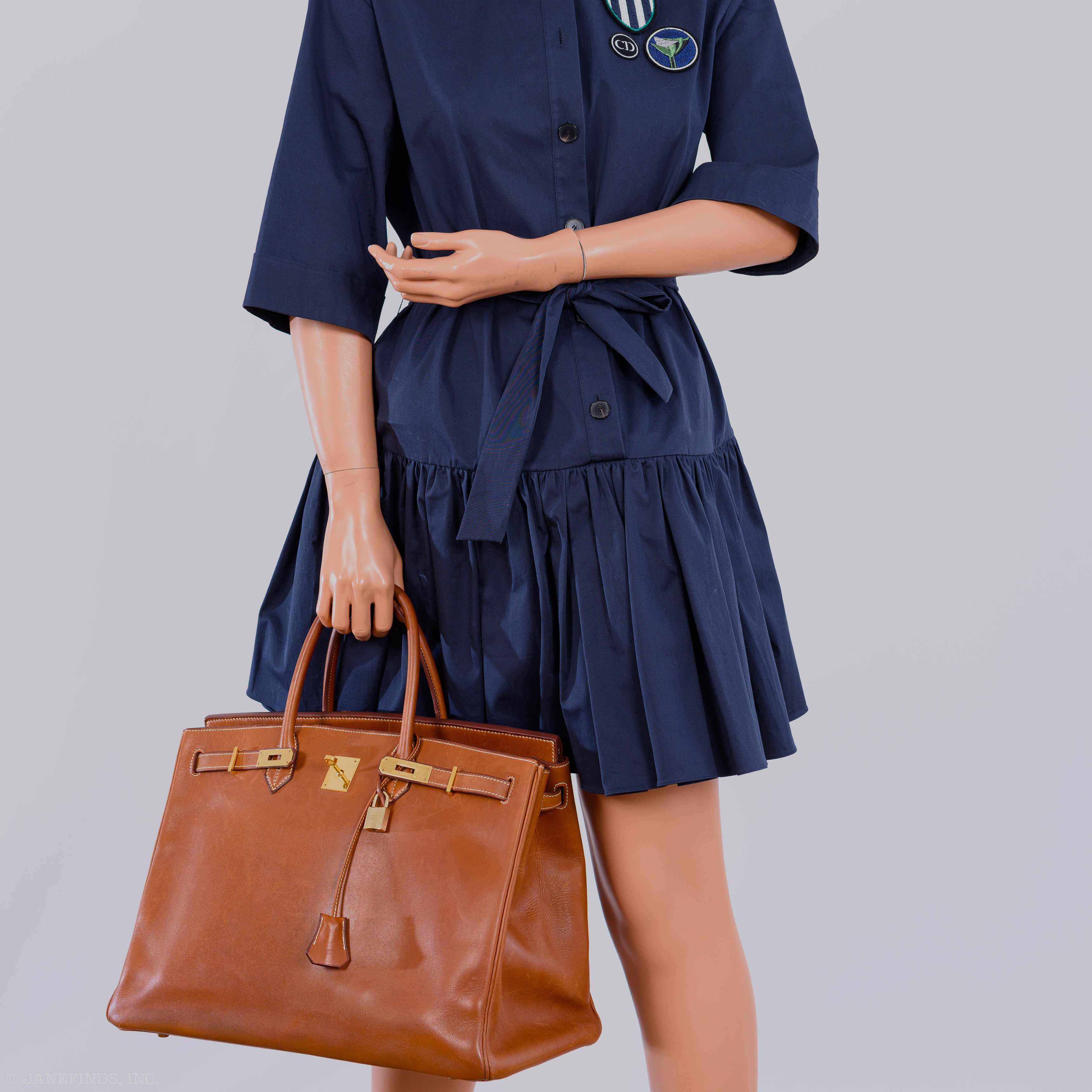 Hermès Birkin 40 Fauve Barenia Leather Gold Hardware - 1994, X Circle