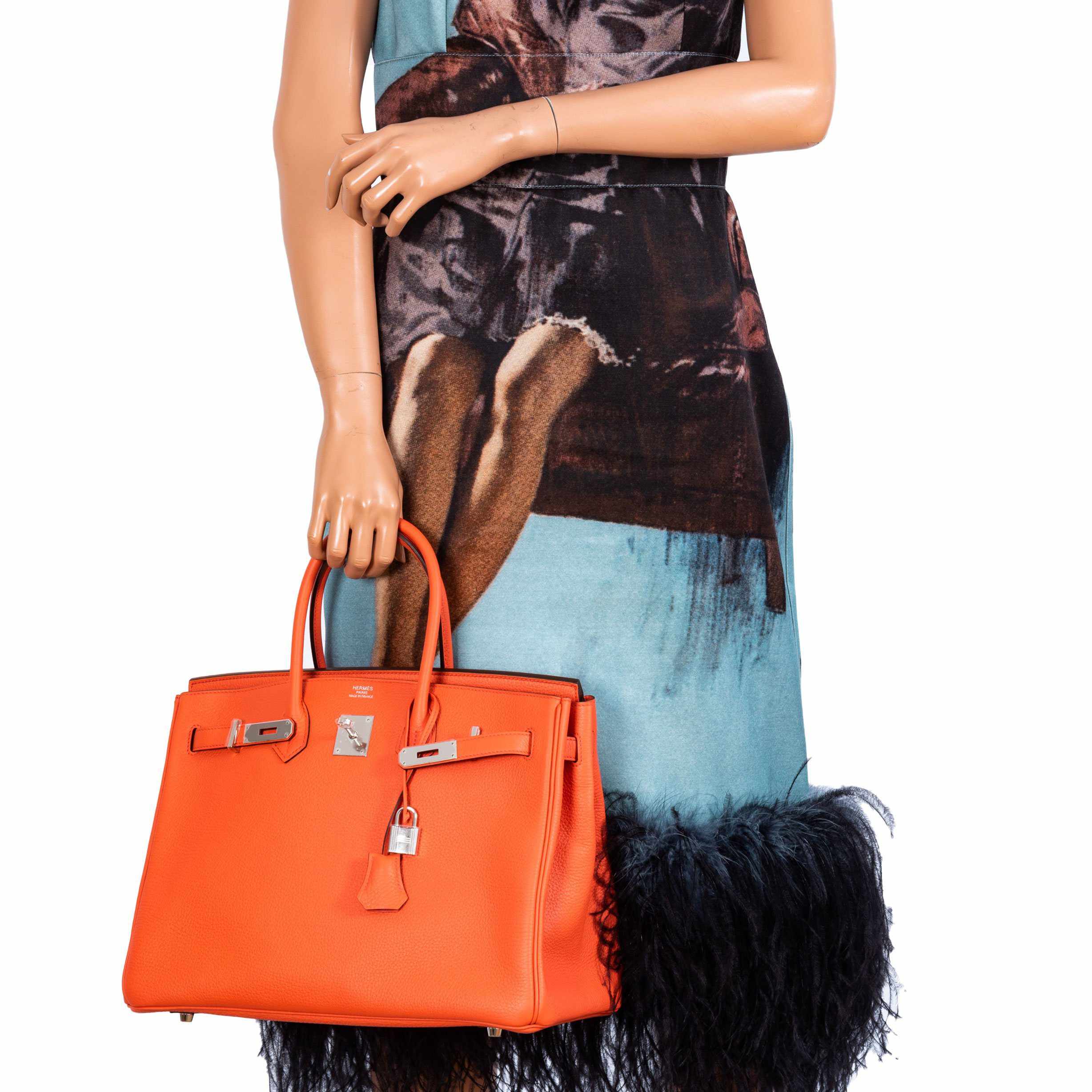 Hermès Birkin 35 Orange Poppy Clemence Palladium Hardware