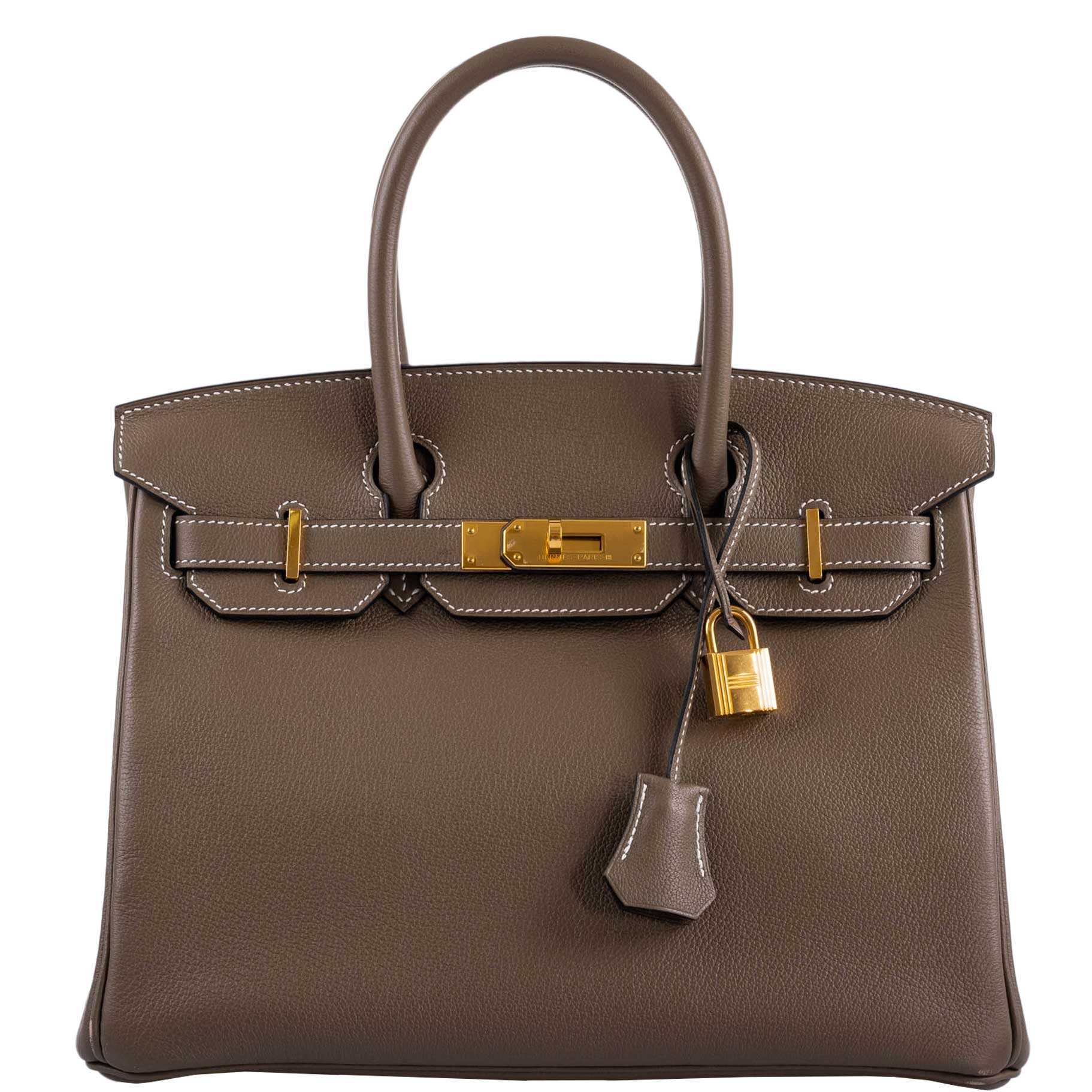 Hermès Birkin 30 Etoupe Navillo leather Gold Hardware - 2019, D