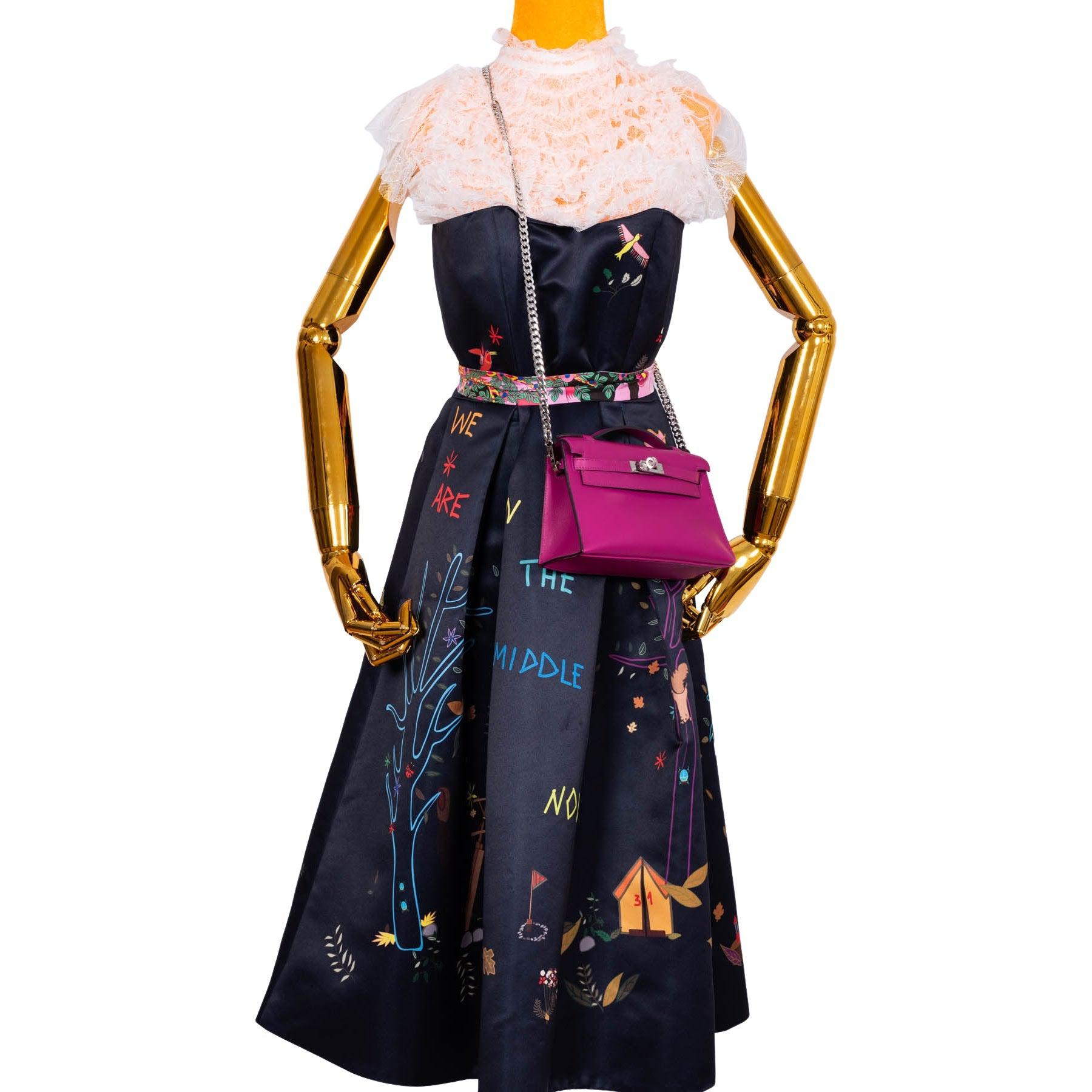 Hermès Kelly Mini Pochette Rose Pourpre Swift Palladium Hardware