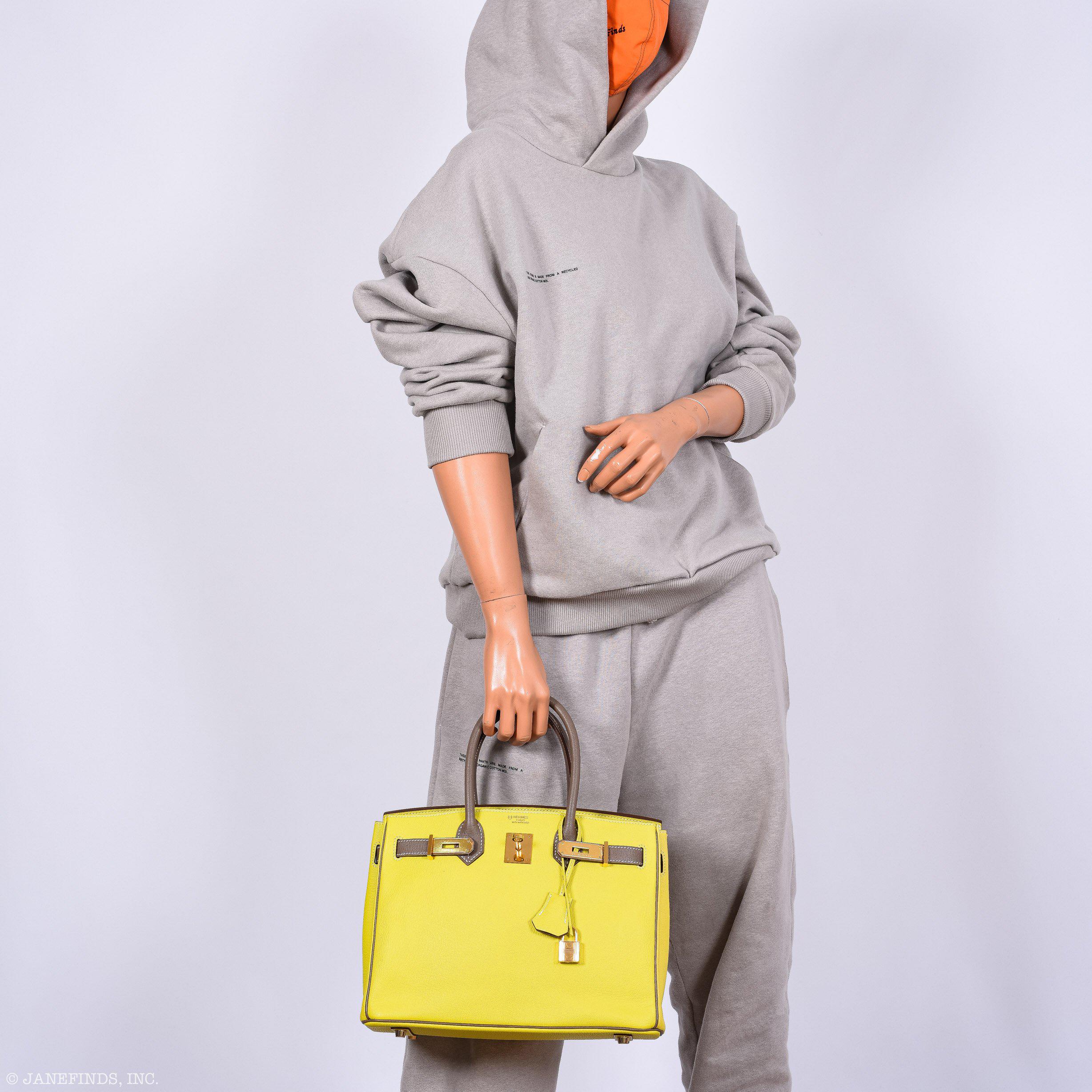 Hermès HSS Birkin 30 Lime & Etoupe Chevre with Gold Hardware