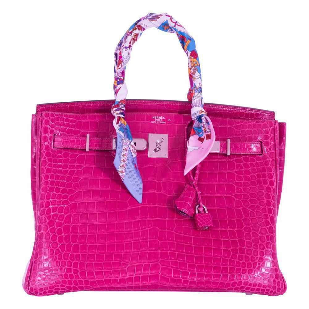 Hermès Birkin 35 Crocodile Pink Fuchsia Palladium Hardware
