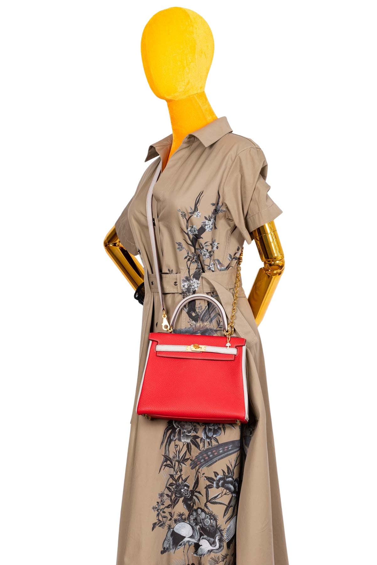 Hermès Kelly 25 HSS Retourne Rouge de Coeur and Biton Togo Brushed Gold Hardware