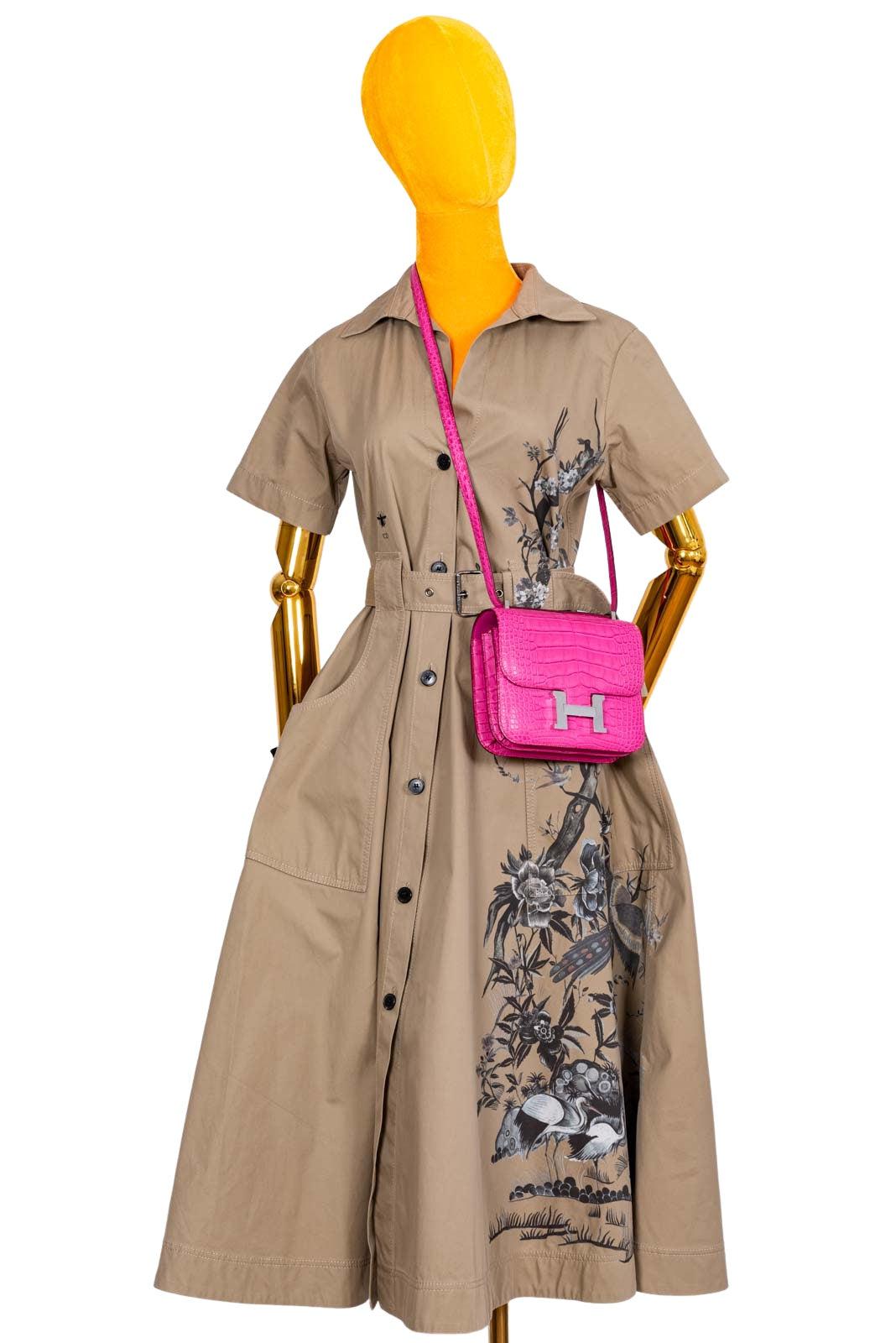 Hermès Constance 18 Rose Shocking Matte Alligator Palladium Hardware