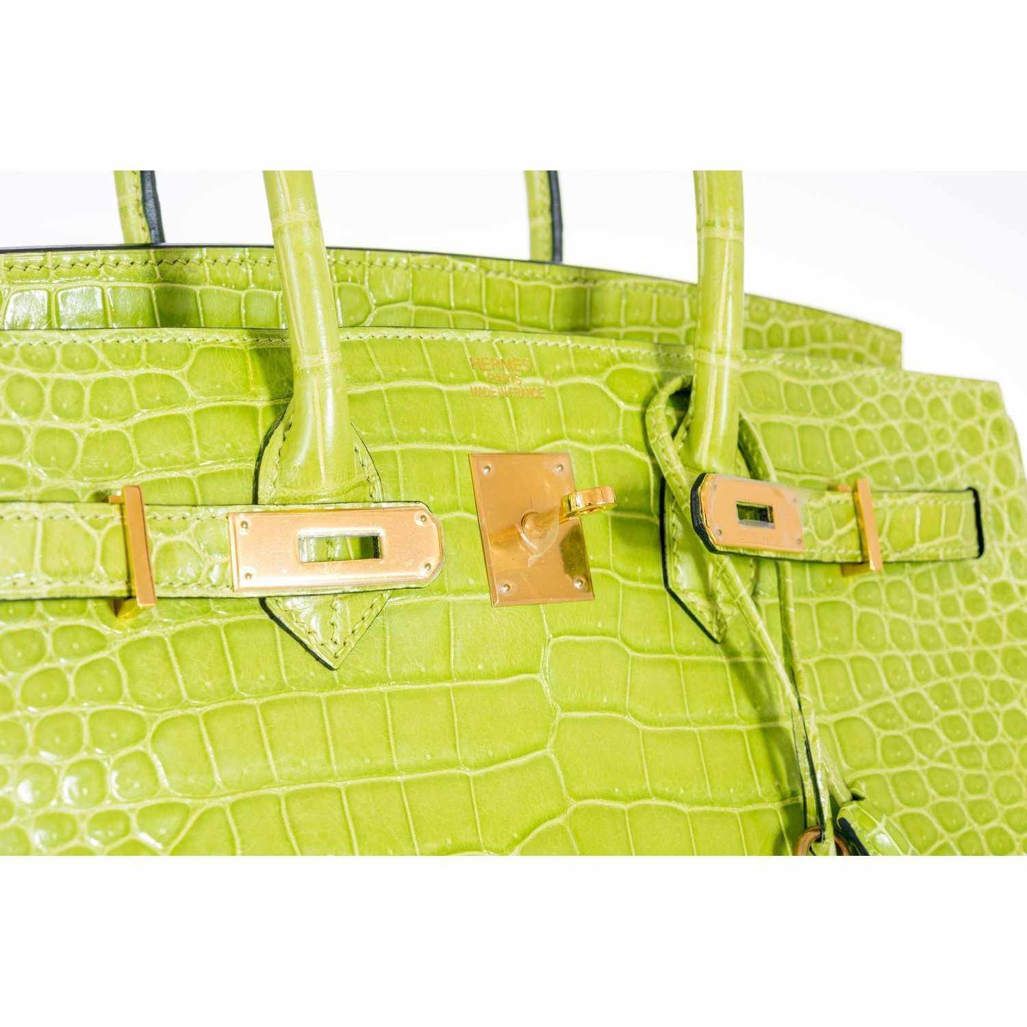 Hermès Birkin 35 Vert Anis Green Crocodile Gold Hardware