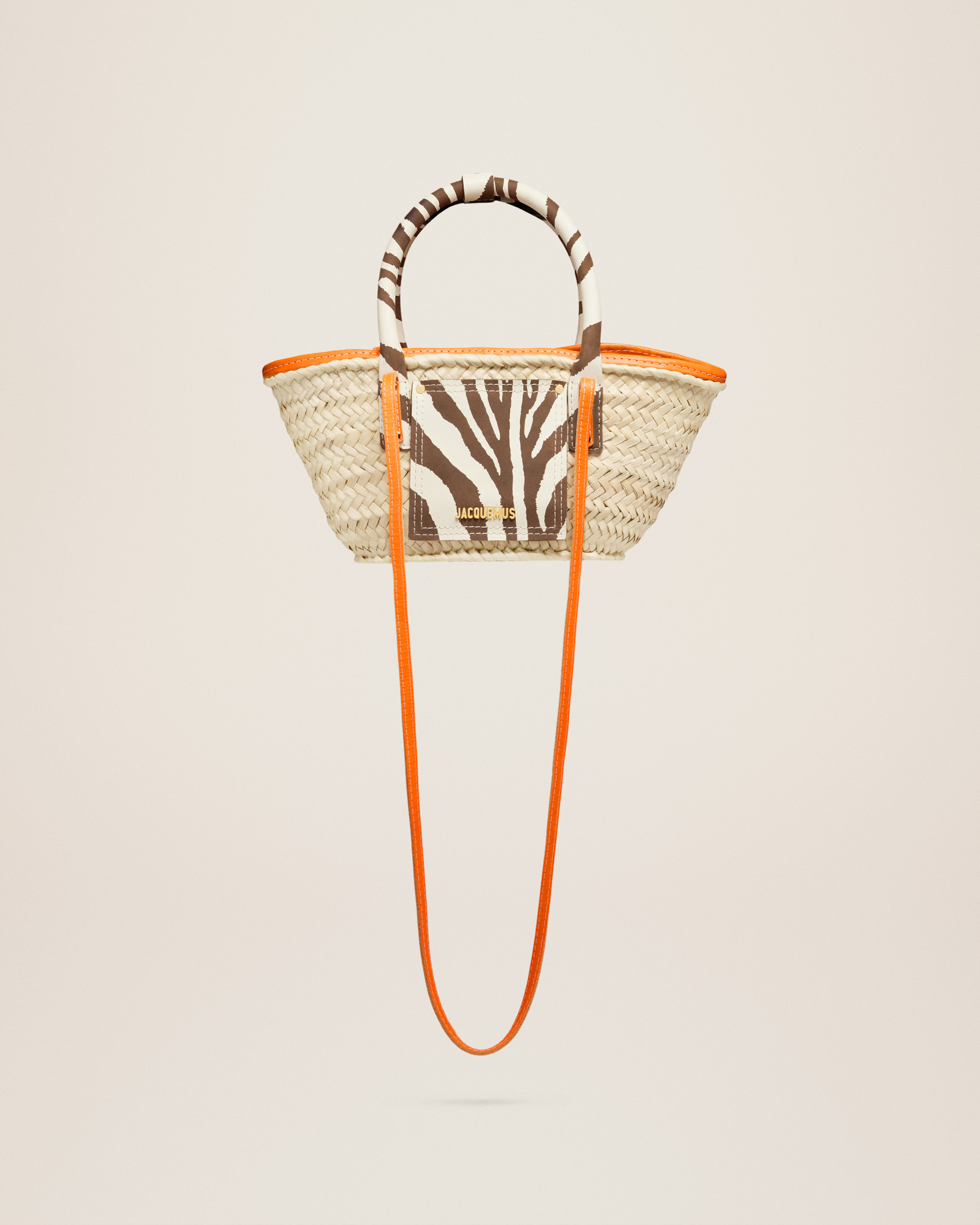 jacquemus Le petit panier Soli LE RAPHIA Mini beach basket bag.