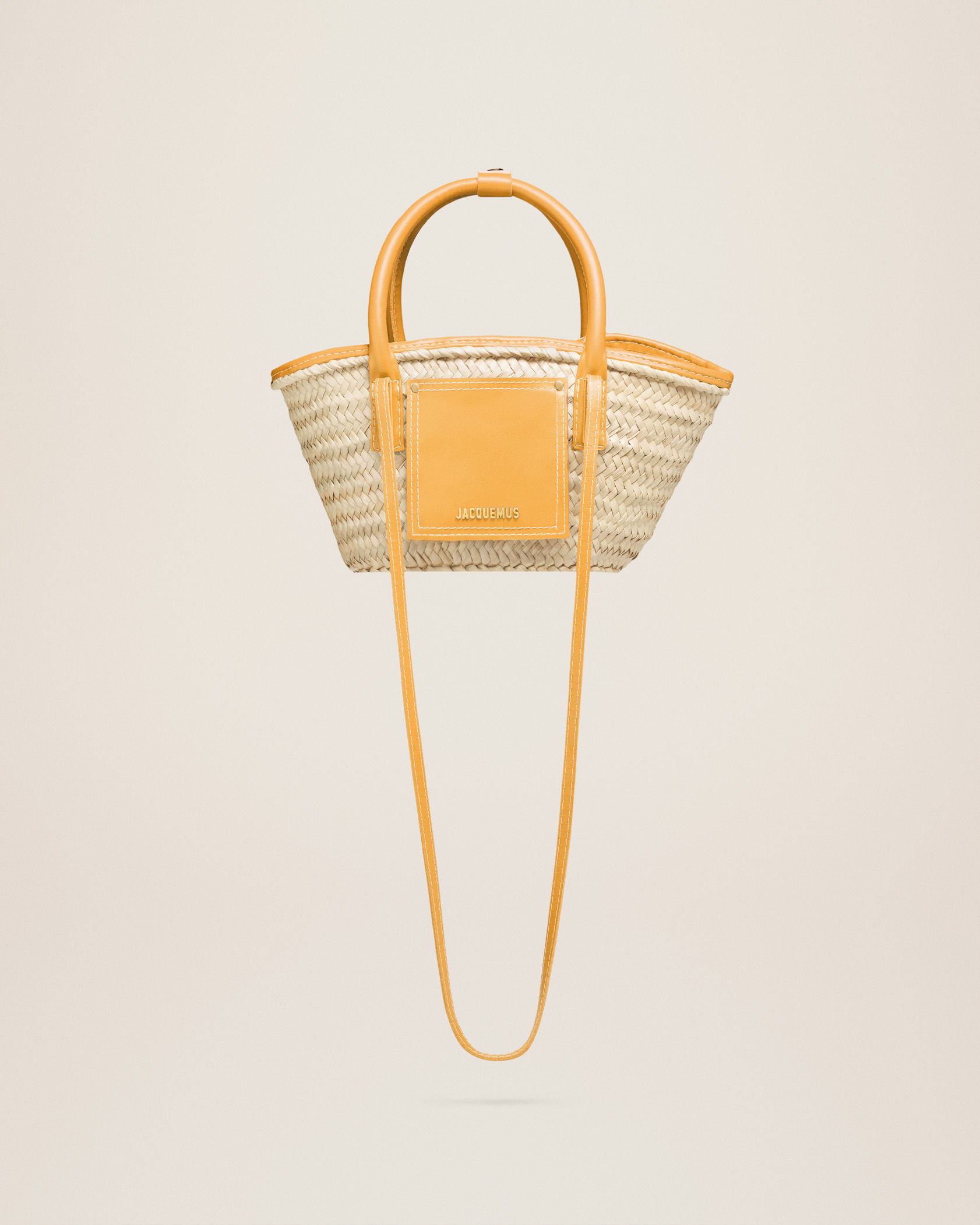 jacquemus Le petit panier Soli LE RAPHIA Mini beach basket bag.