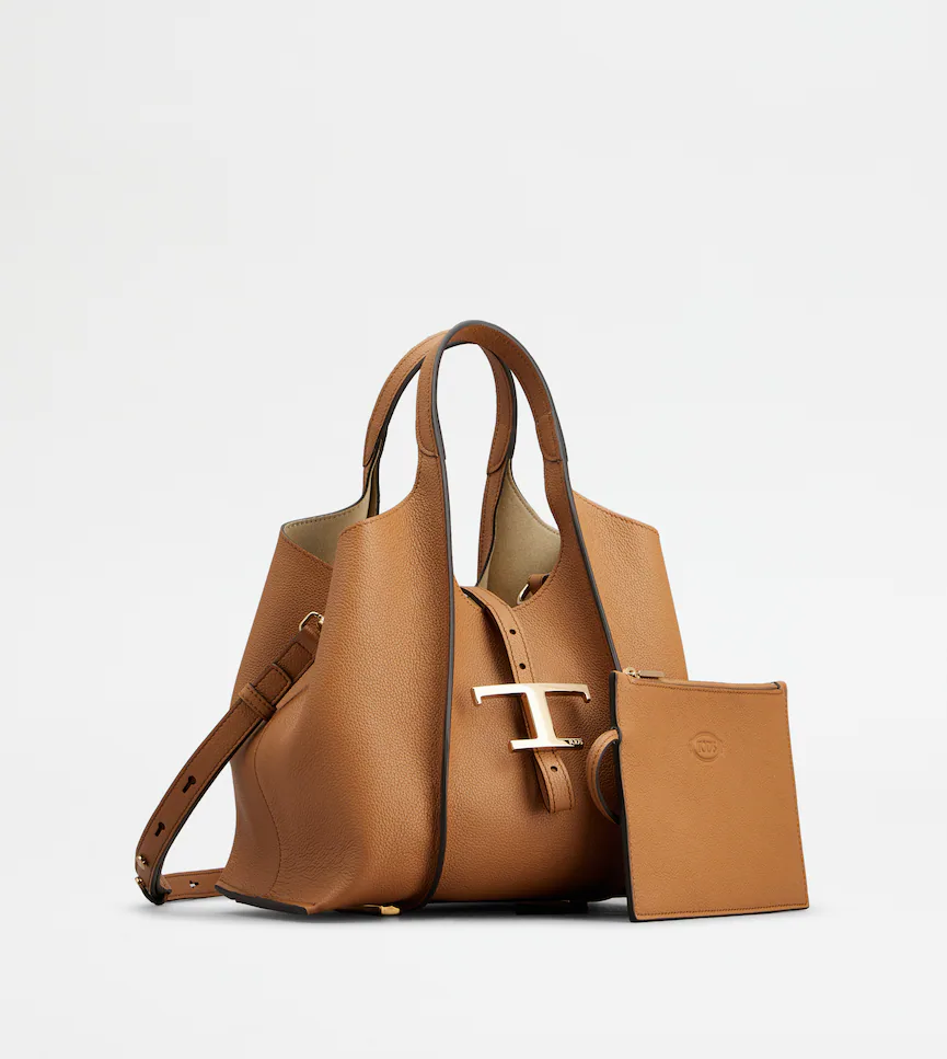 TOD'S T Timeless Shopping Bag in Leather Mini